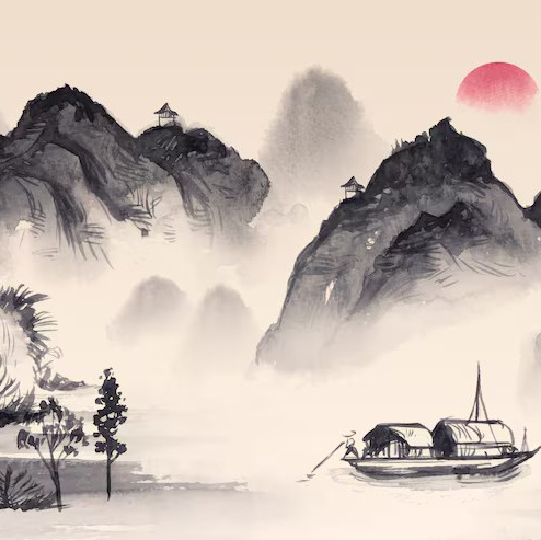 Chinese Shan Shui Painting Китайская пейзажная живопись шань-шуй