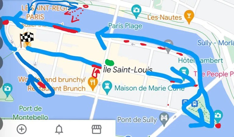 Съёмка острова Сите и Сен-Луи, набережные, левый берег