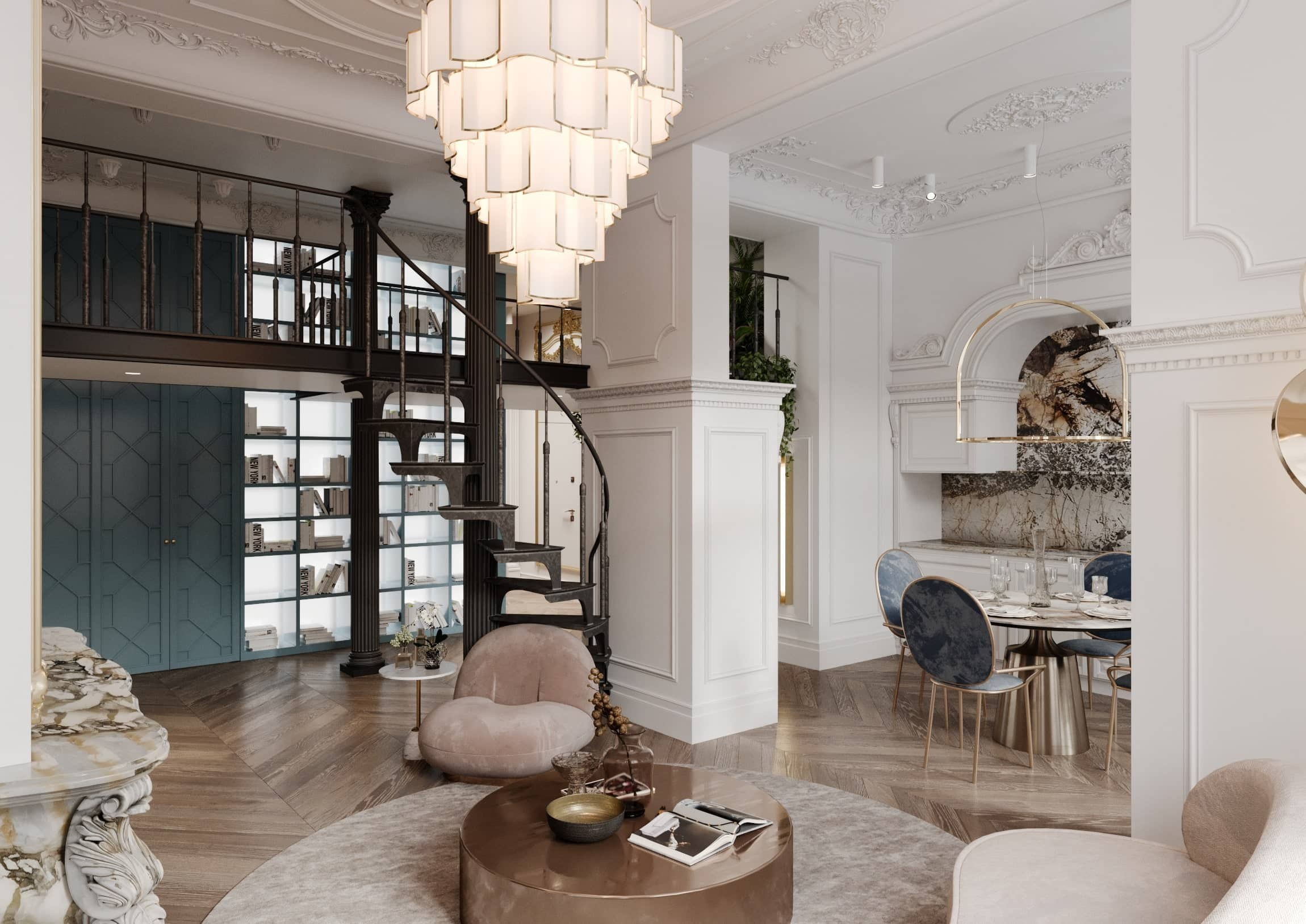 PENTHOUSE IN CLASSIC STYLE. Interior Design & 3D Rendering | Alena Bulataya Design Buro