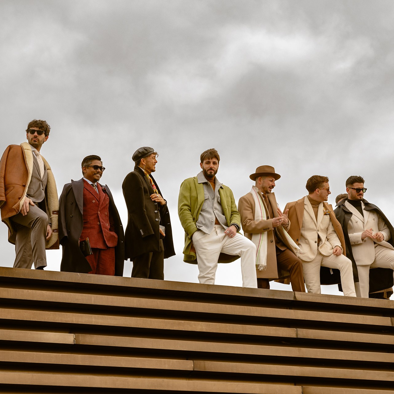 Fashion guest posing at Pitti Uomo in Florence