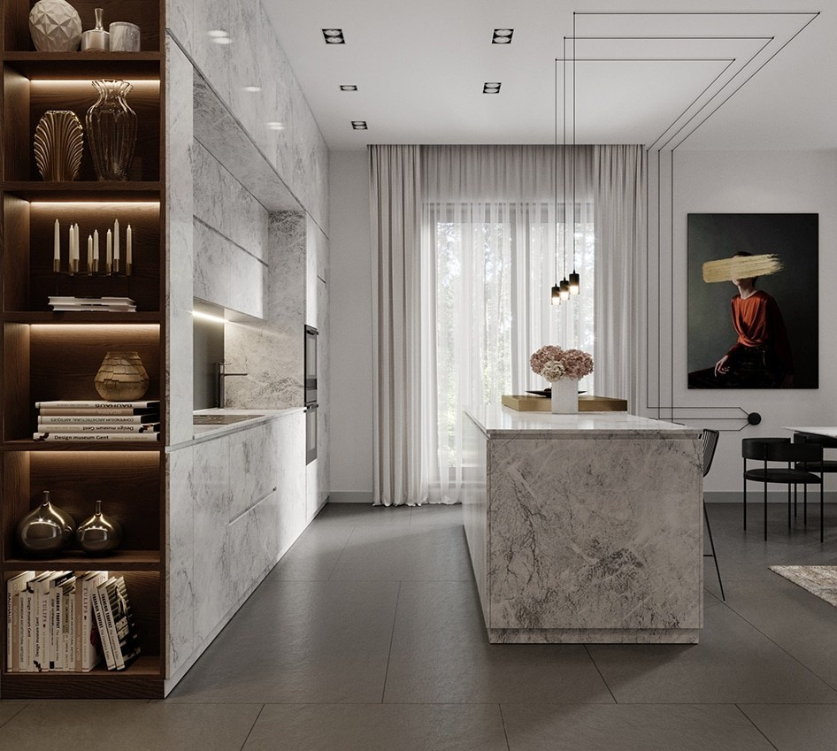 GREY HOUSE. Interior Design & 3D Rendering | Alena Bulataya Design Buro