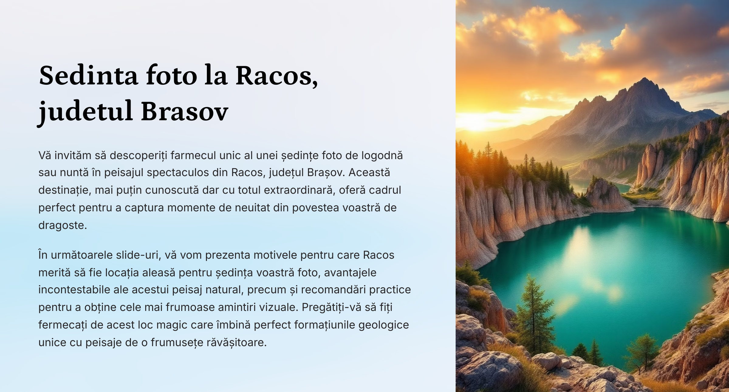 Racos locatia de vis pentru sedinta foto „Trash the Dress”