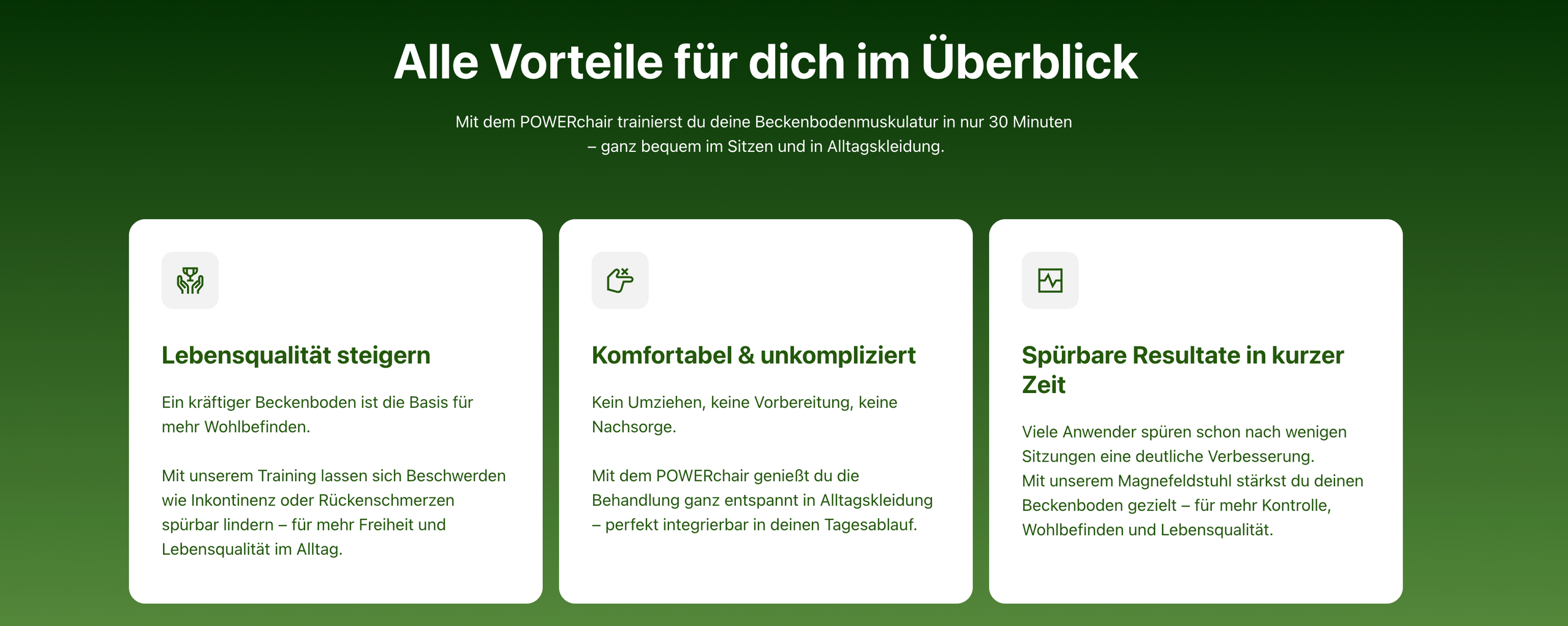 Für Frauen. Gesundheitszentrum Lena Nozar — PowerChair Behandlung in Werne & NRW