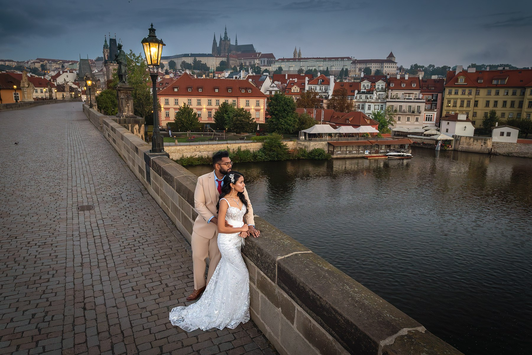Shivani & Ray — Prague Honeymoon Photography at Sunrise