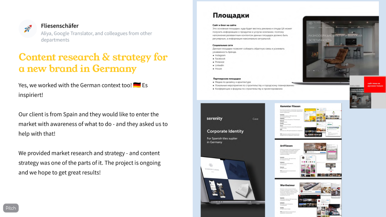 Aliya, Content | Portfolio