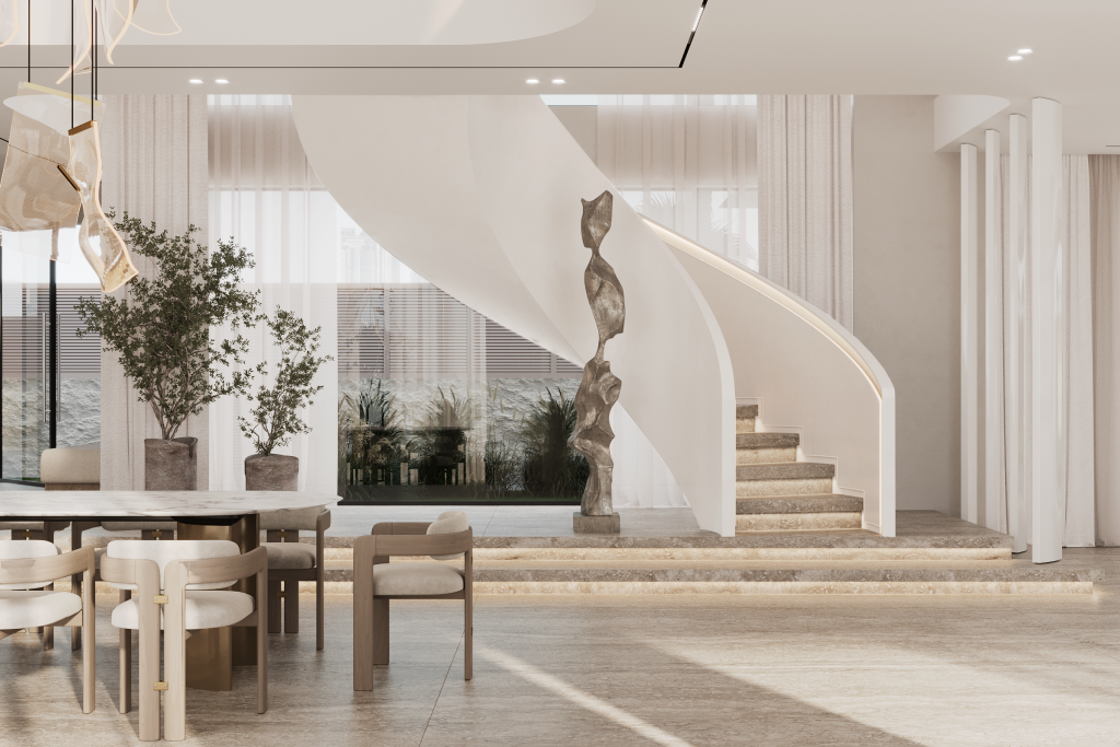 WHITE VILLA IN DUBAI. Interior Design & 3D Rendering | Alena Bulataya Design Buro