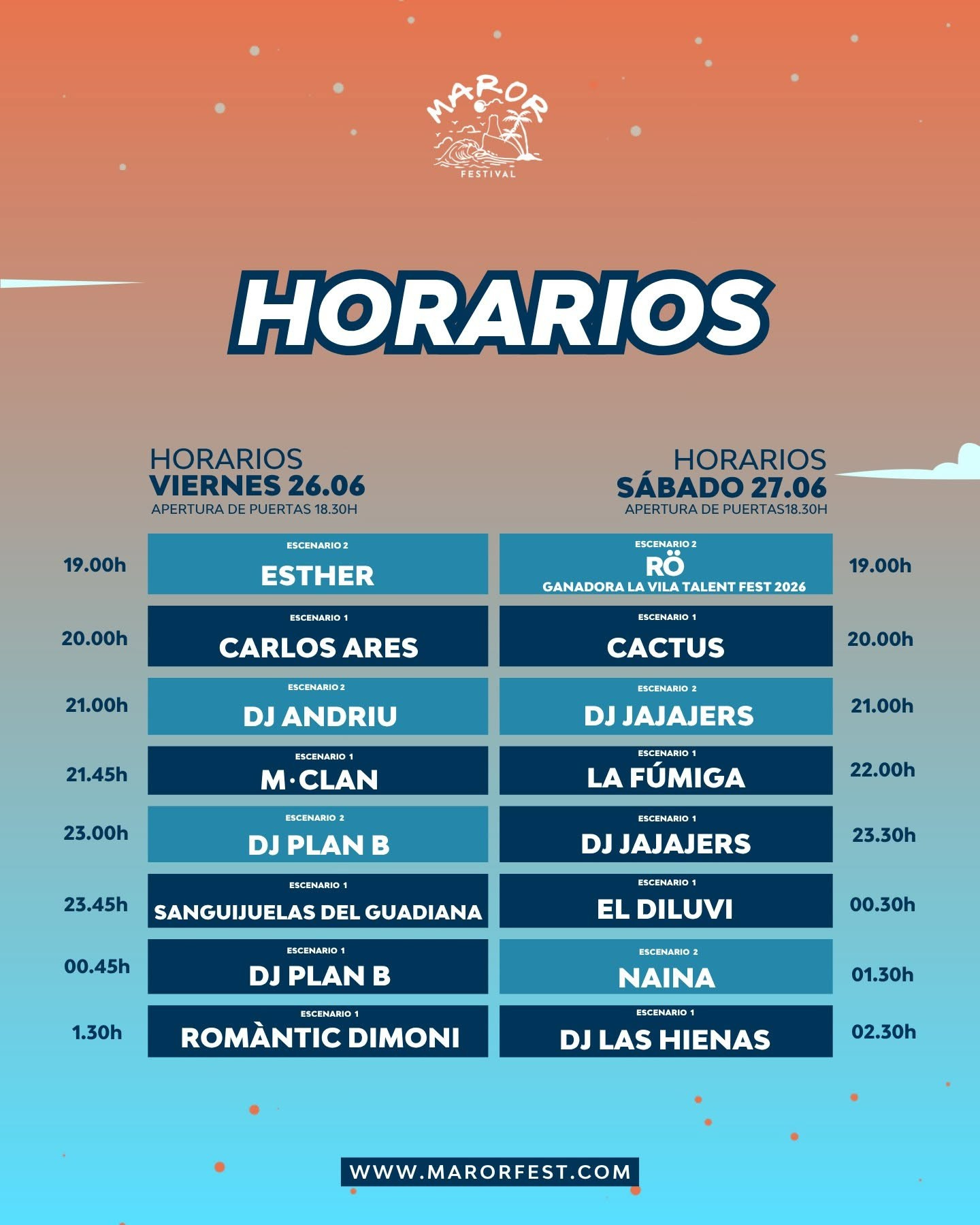 Maror Festival 2026 reveals schedule: La Fúmiga’s farewell, M-Clan’s 30th anniversary and 8,000 people on the Mediterranean shore | FOTKAI