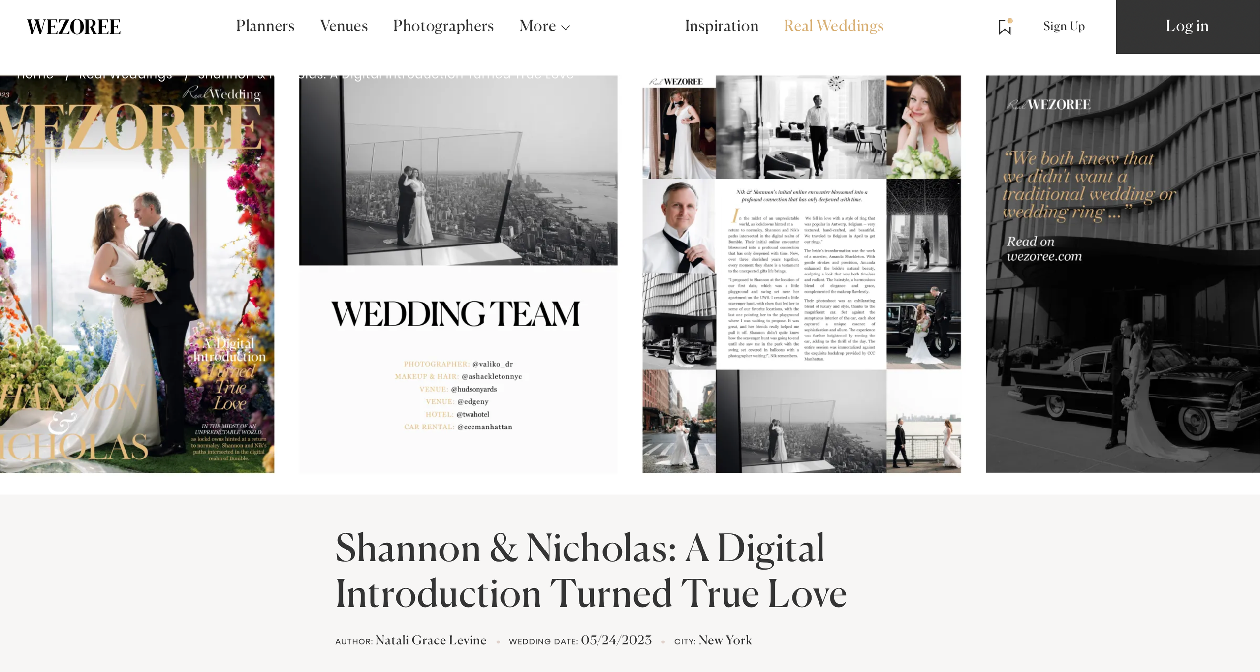 the wedding website