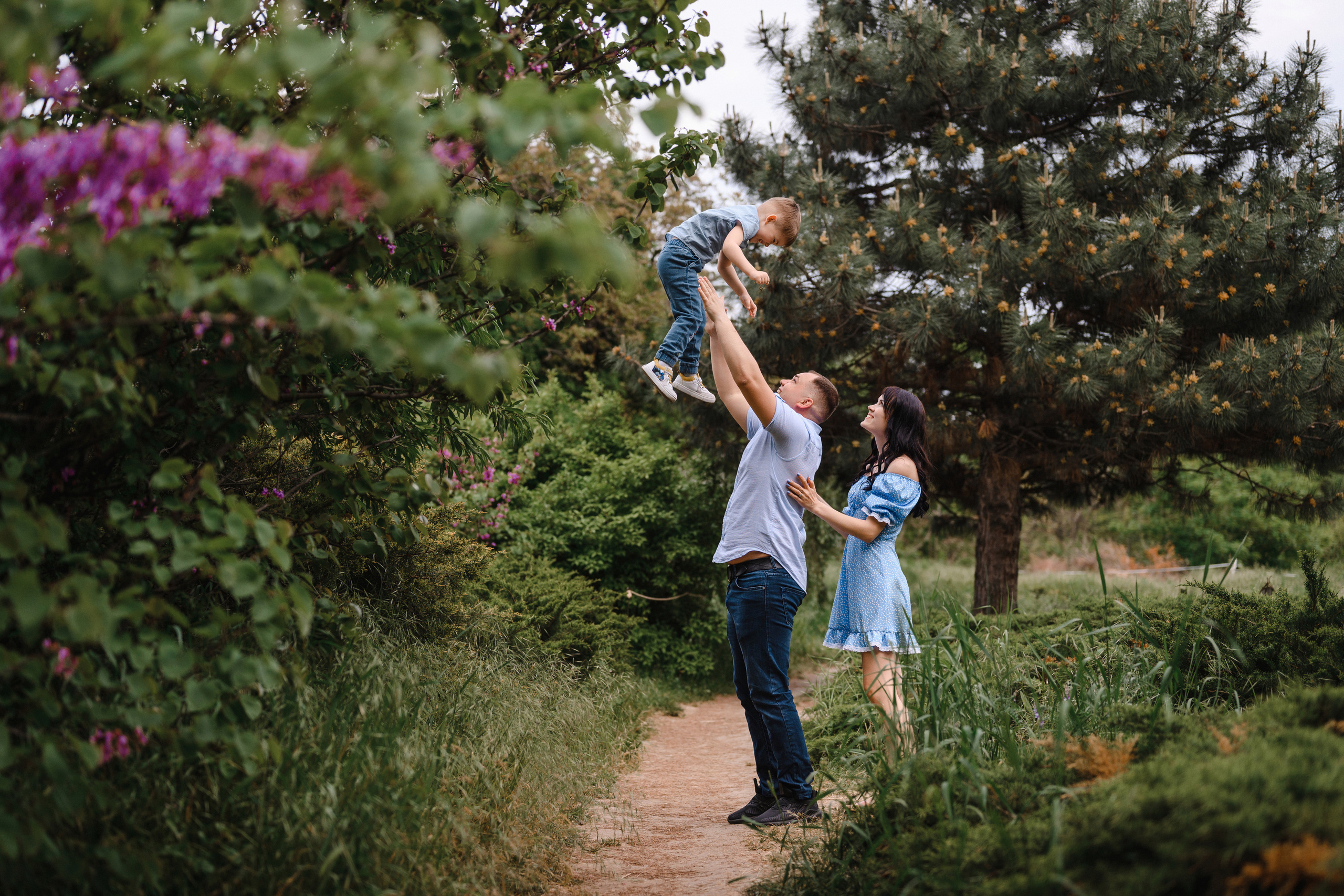 Оля, Макс и Тимоша в Ботаническом саду