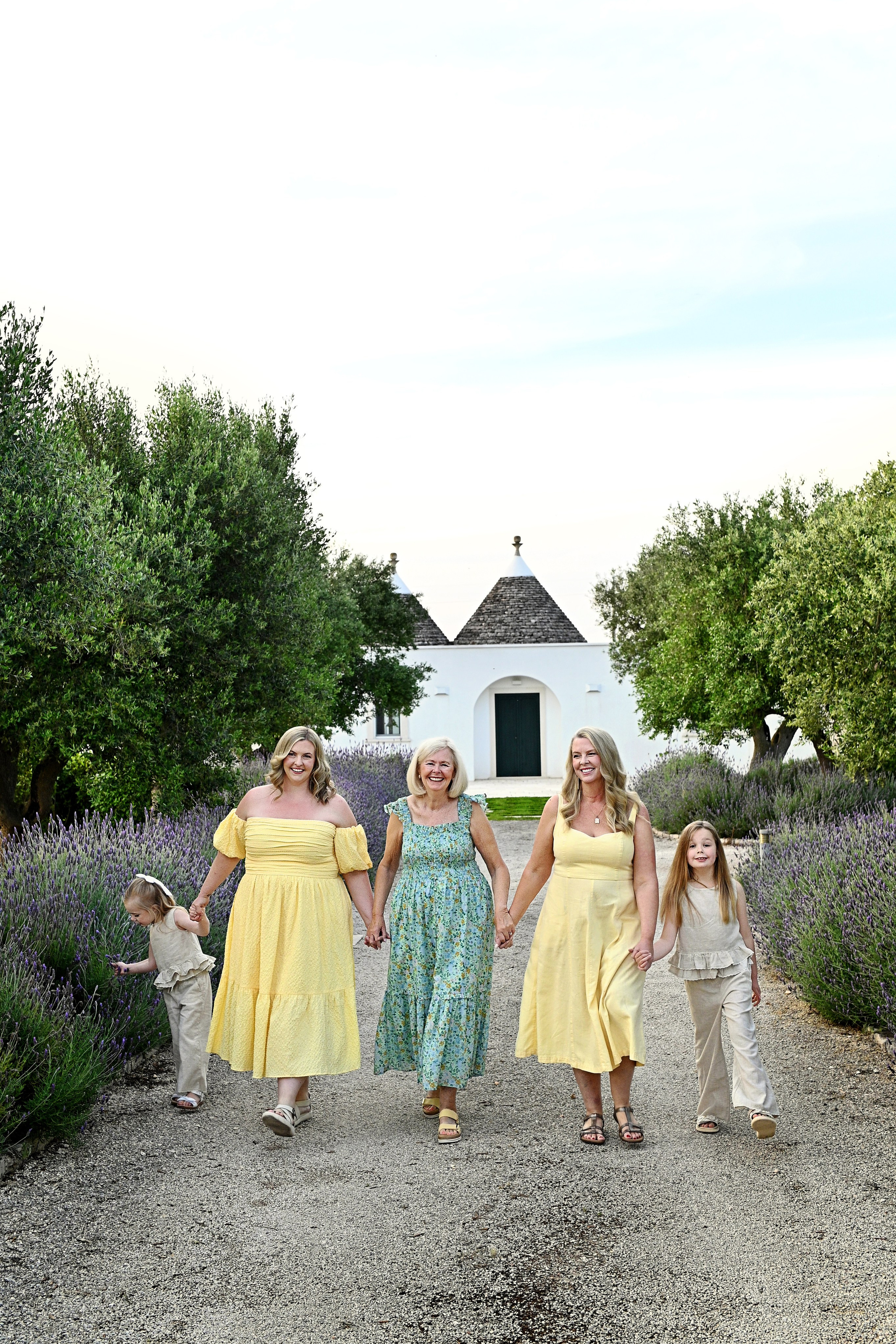 Beautiful girls in a secret trulli garden