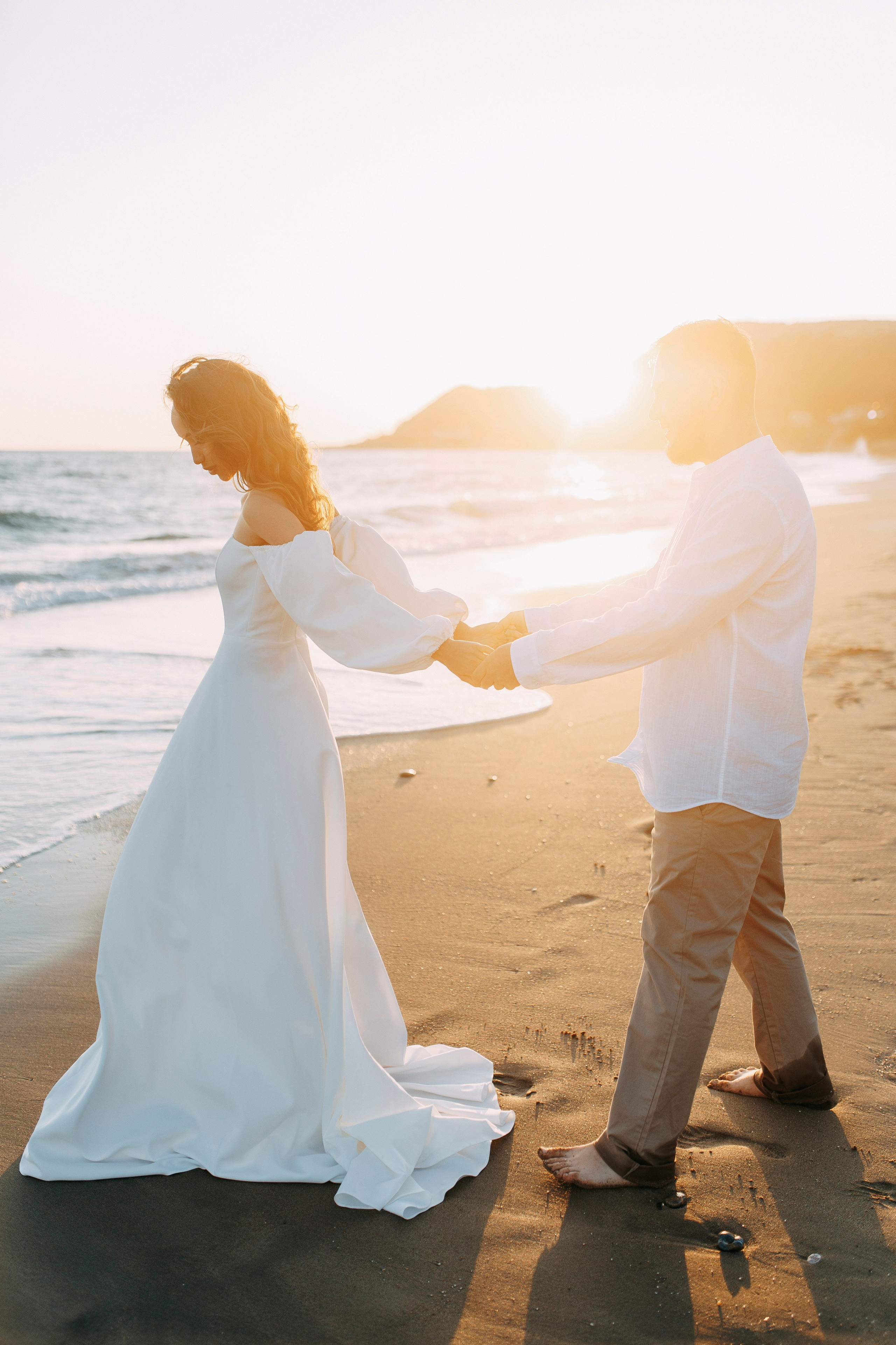 Sunset. Wedding photo shoot on Cleopatra beach.