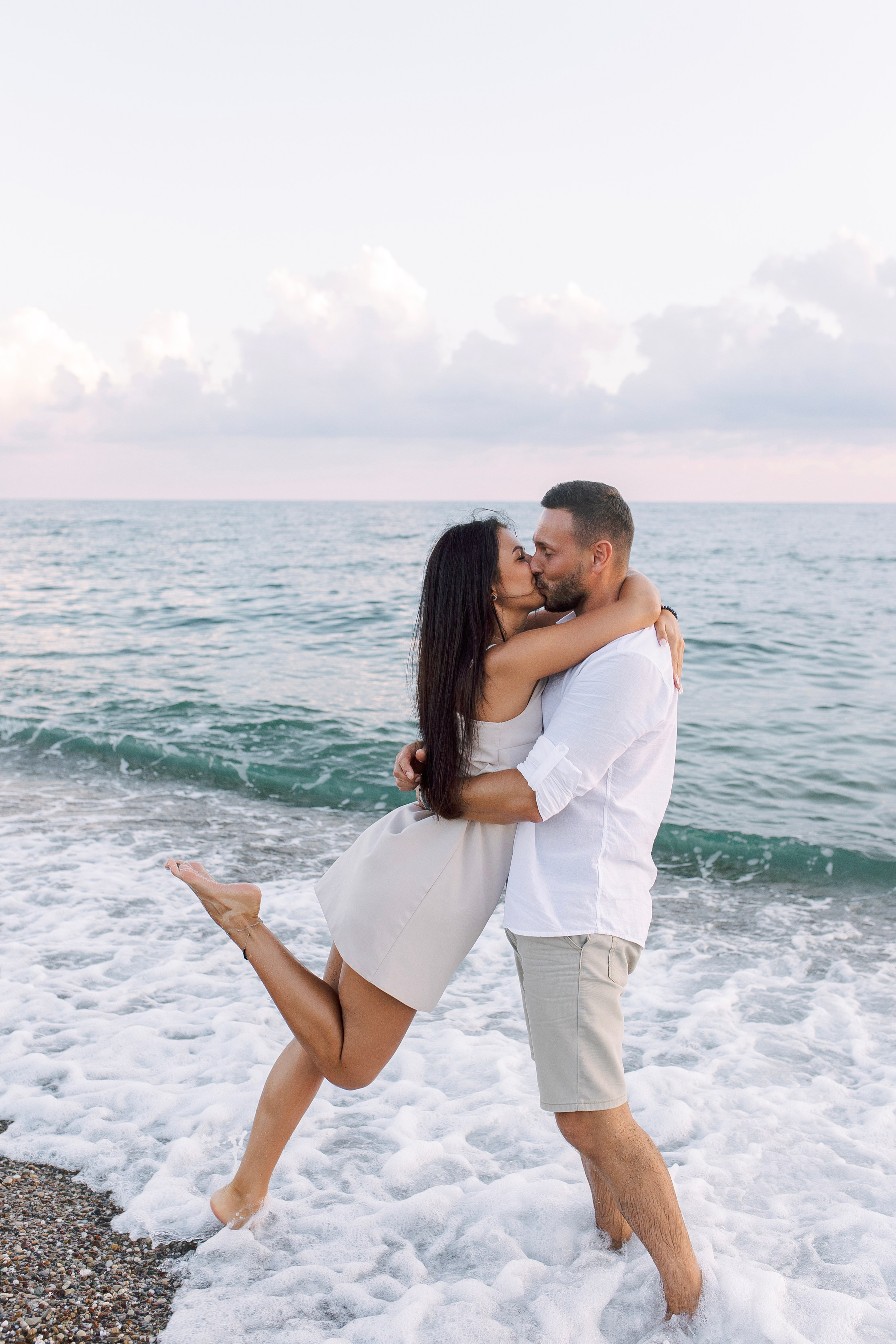 Sunset. Love Story on the beach in Side.