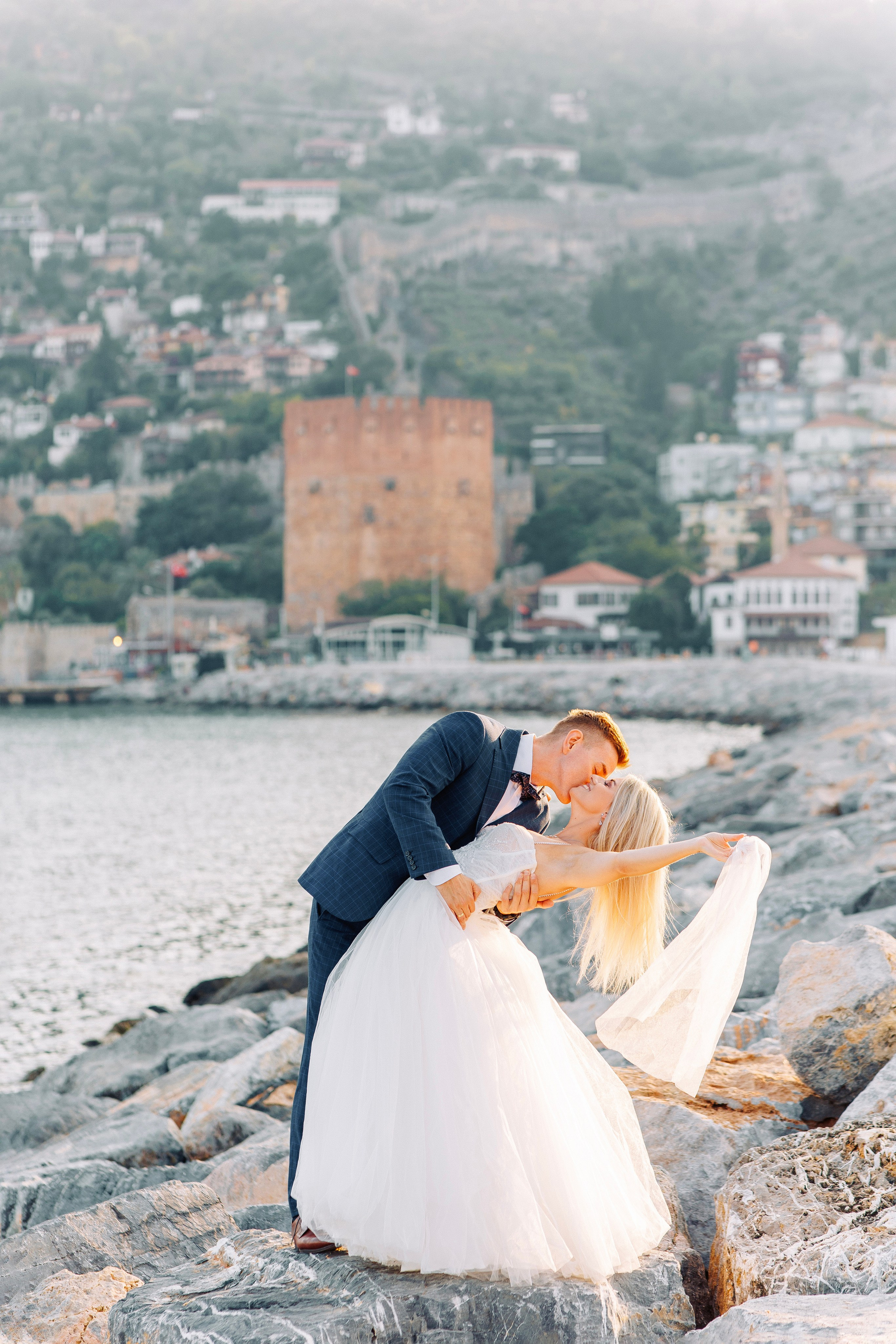 3. Sunset. Golden Hour: Wedding Photoshoot at&nbsp;the Port and Beach