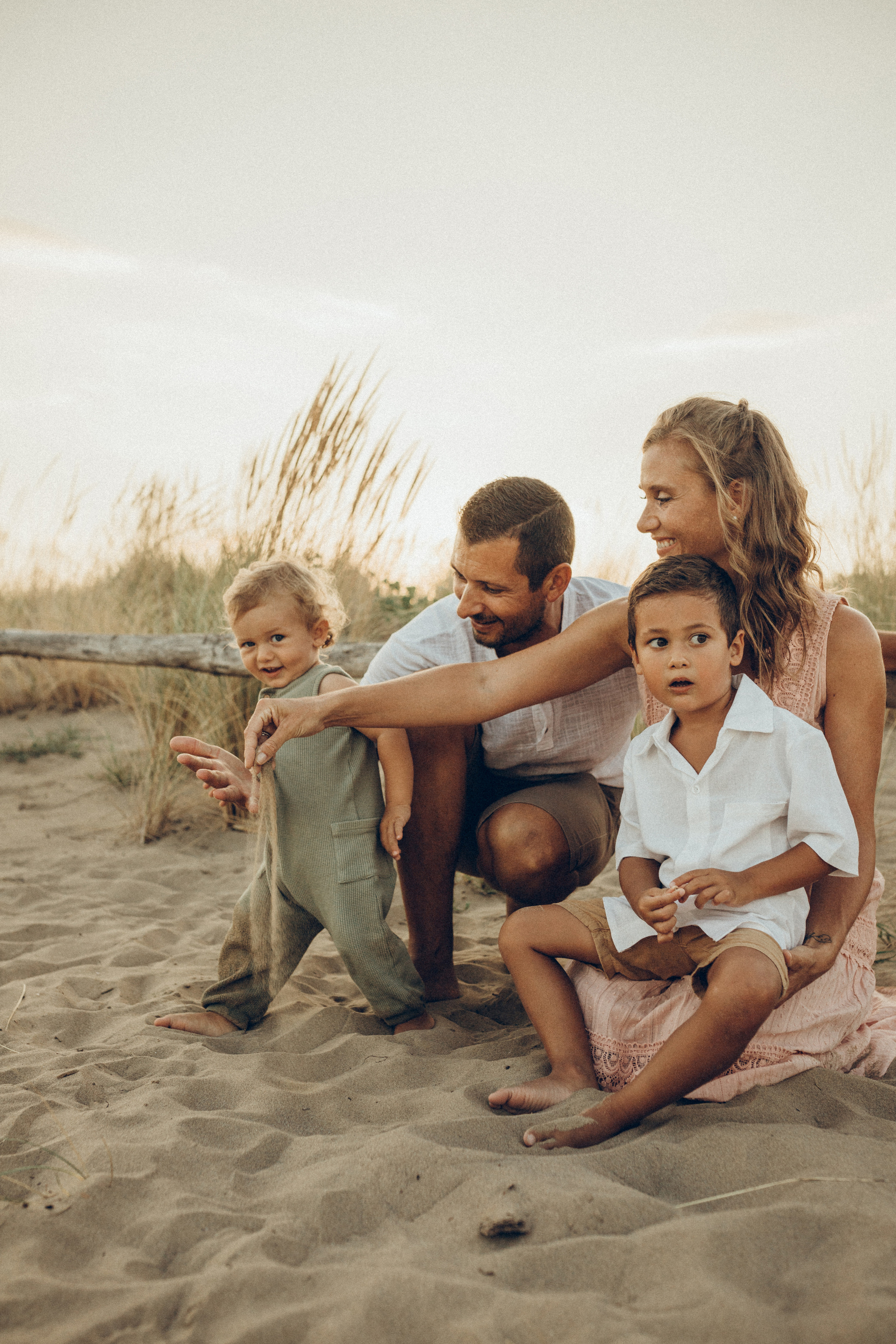Family story on the beach