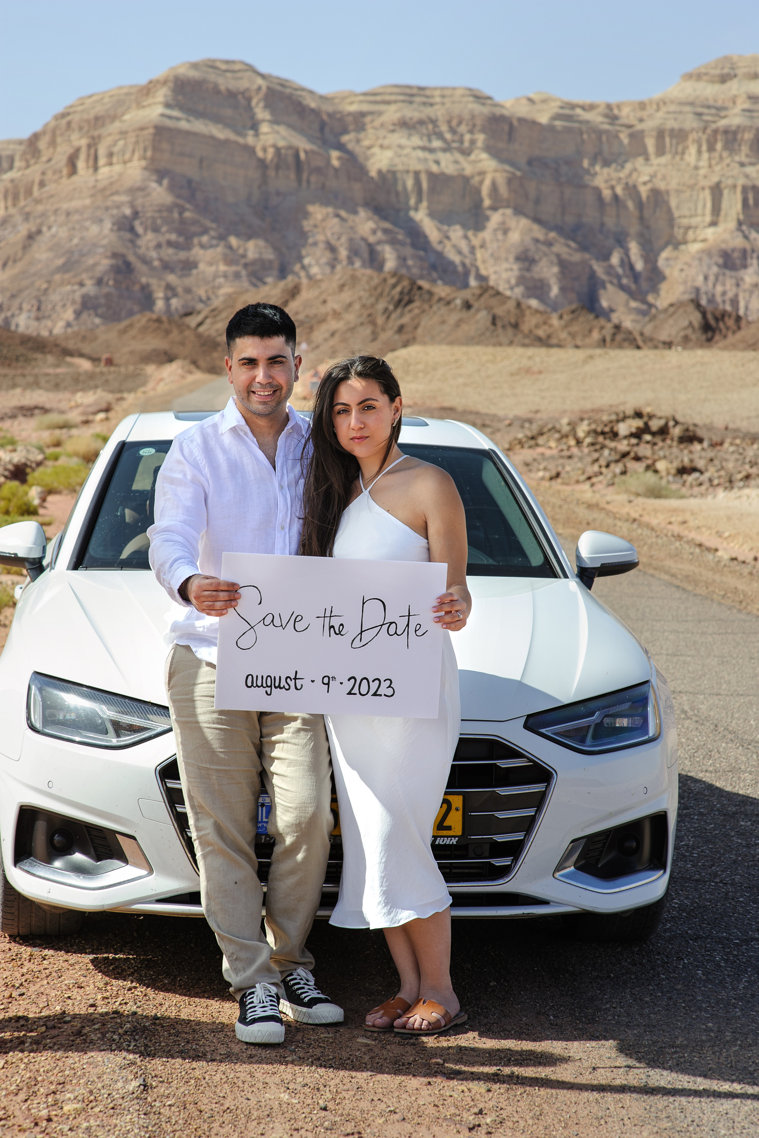 Save the Date for Jess & Gelad in a Timna Canyon