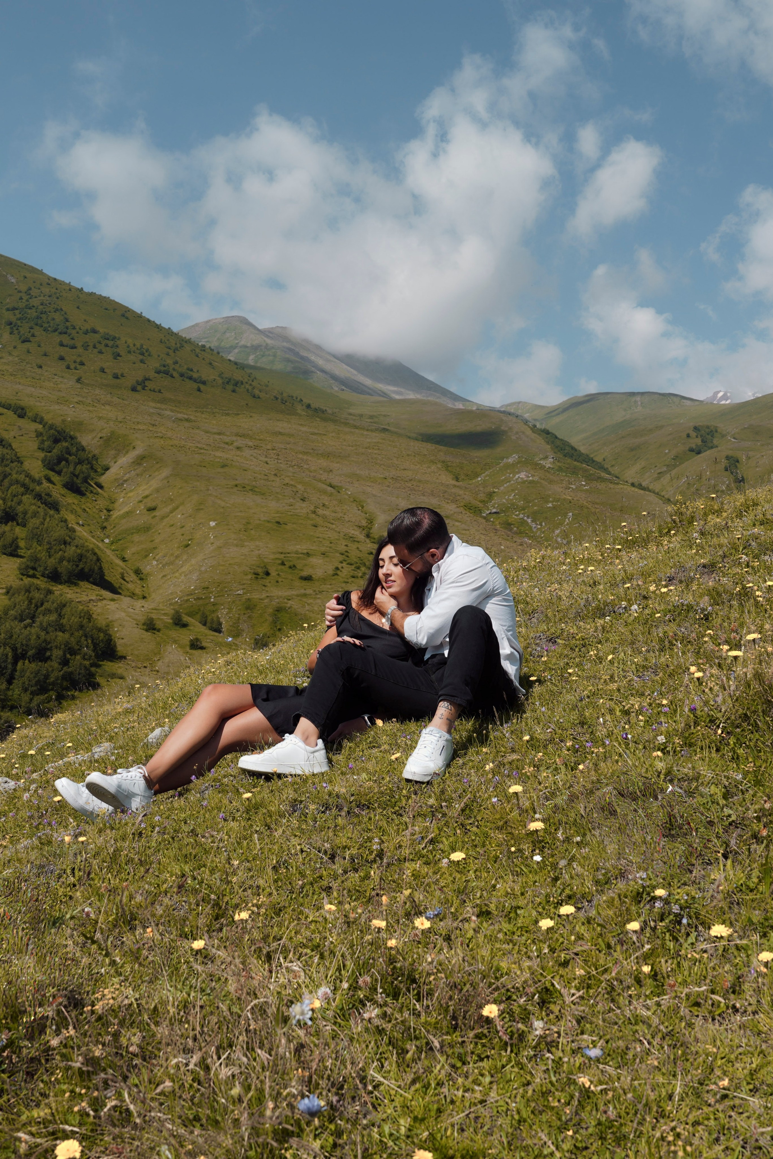 Adventure-style engagement shoot in the Georgian Caucasus