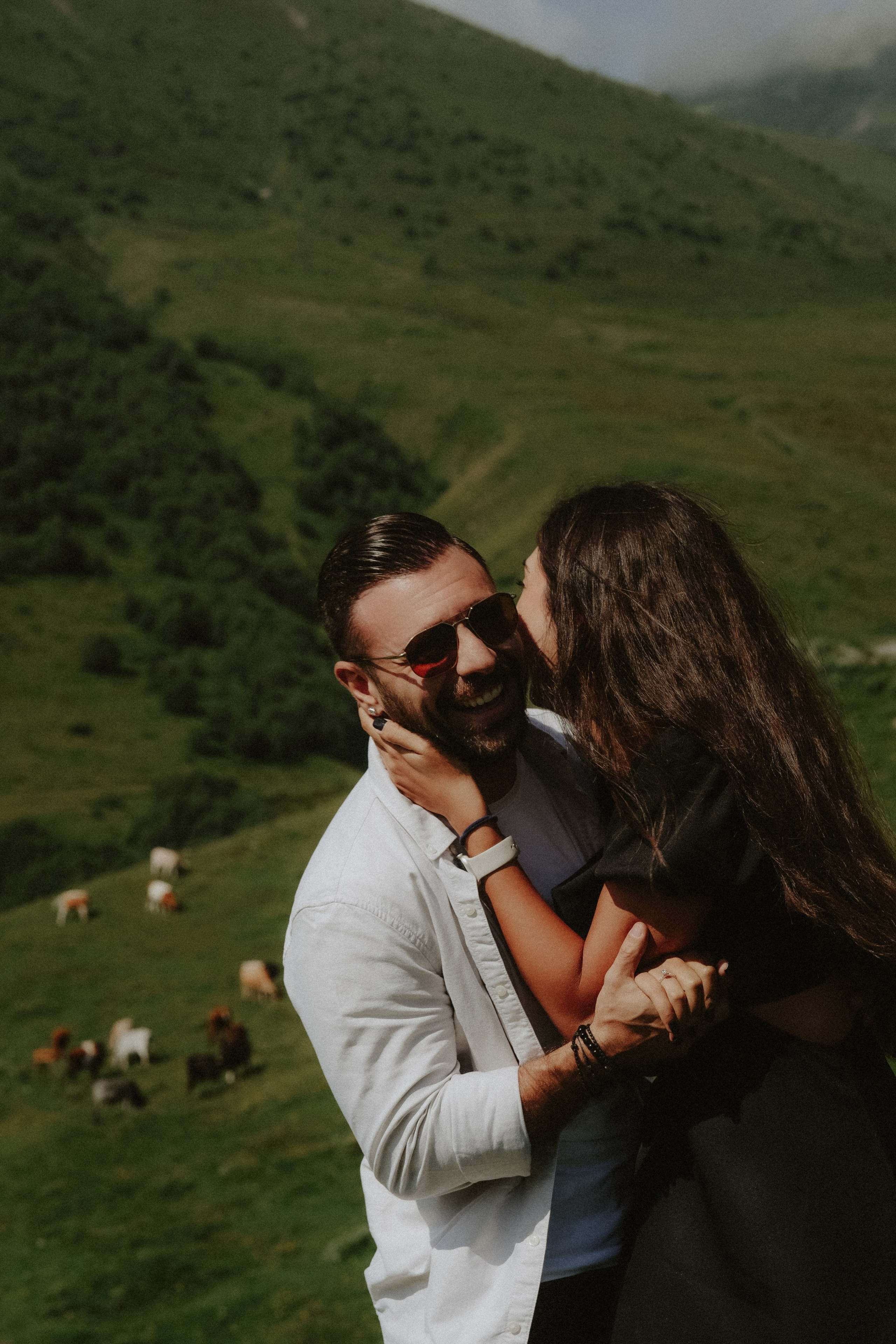 Summer couple photoshoot in Kazbegi mountains, Georgia