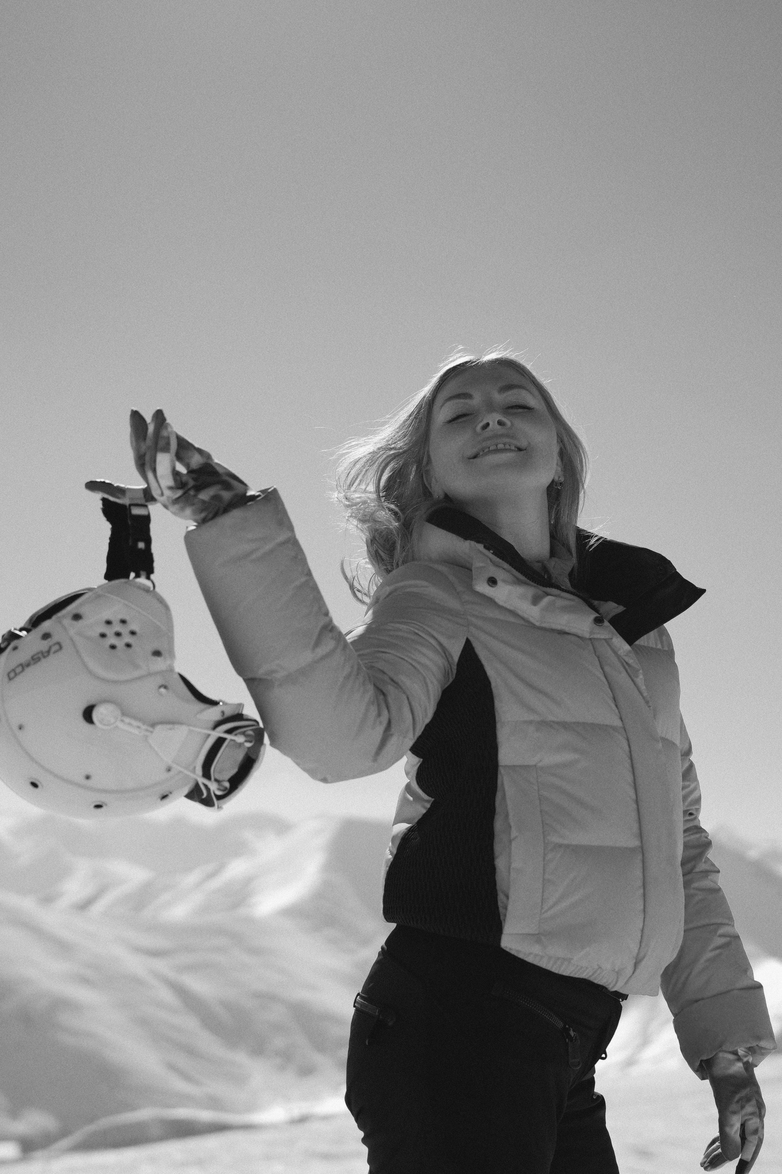 Outdoor portrait photography in Gudauri during ski season