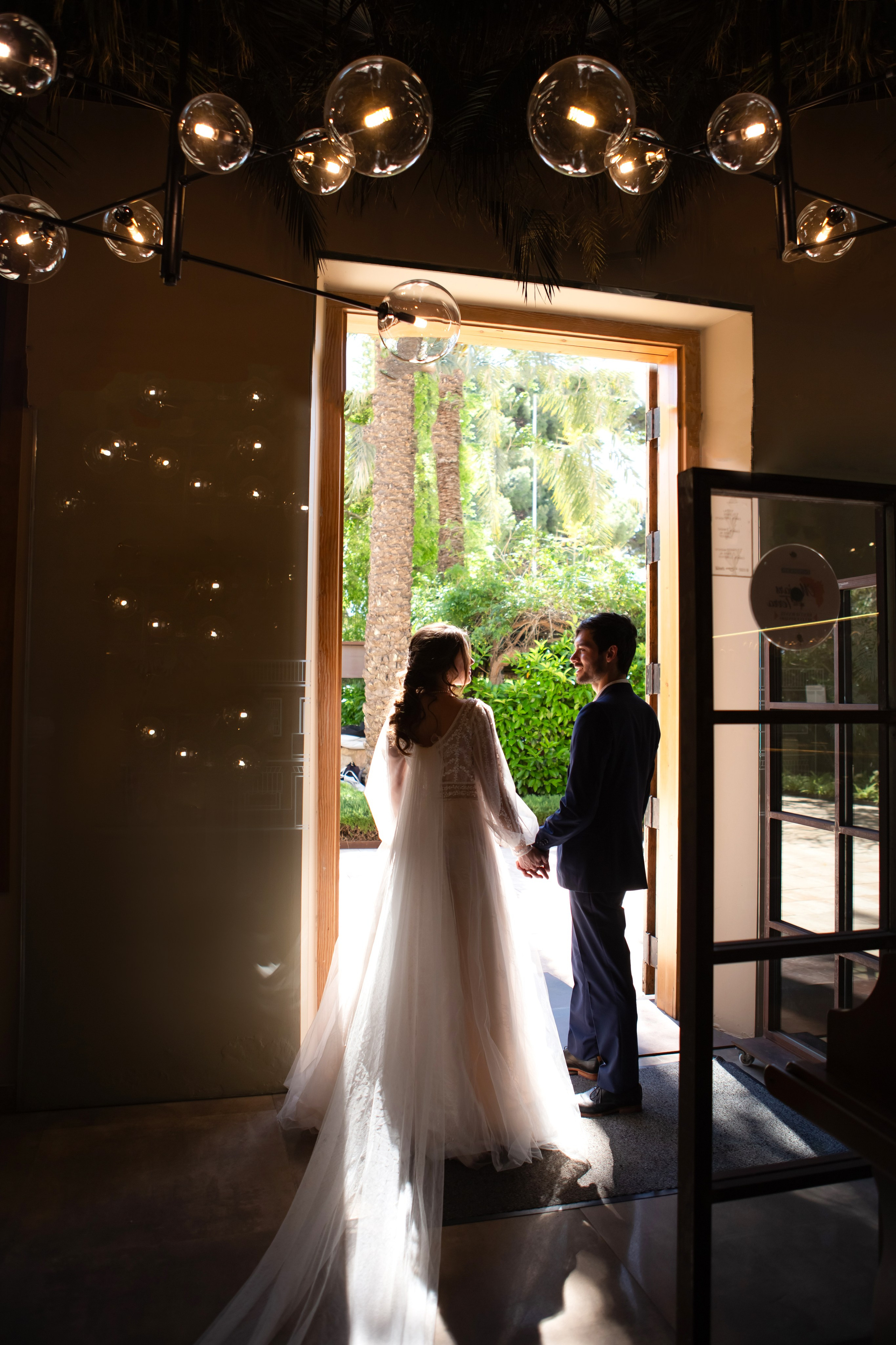 Wedding couple standing together in Alicante