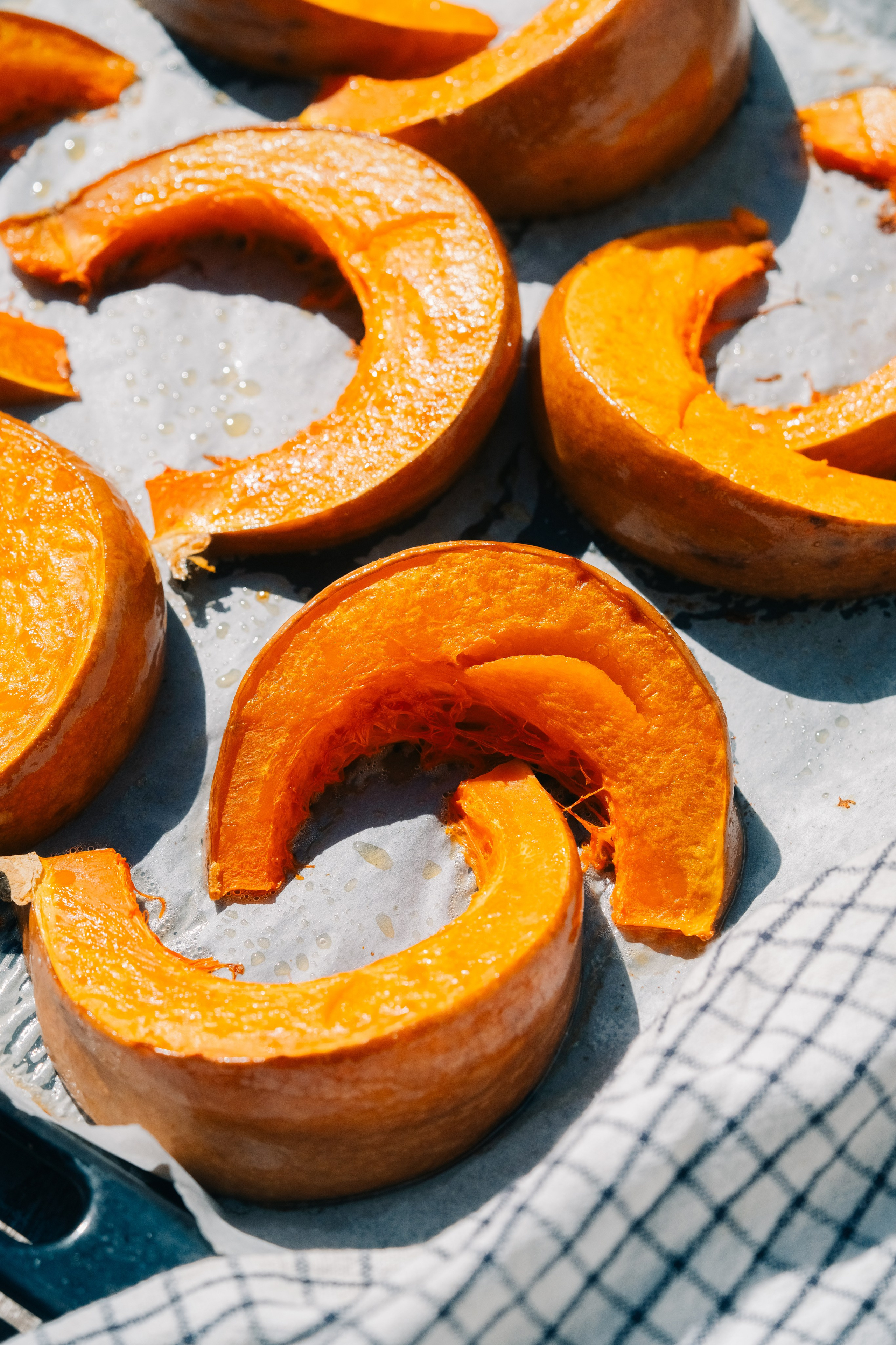 Autumn pumpkin soup with shrimps