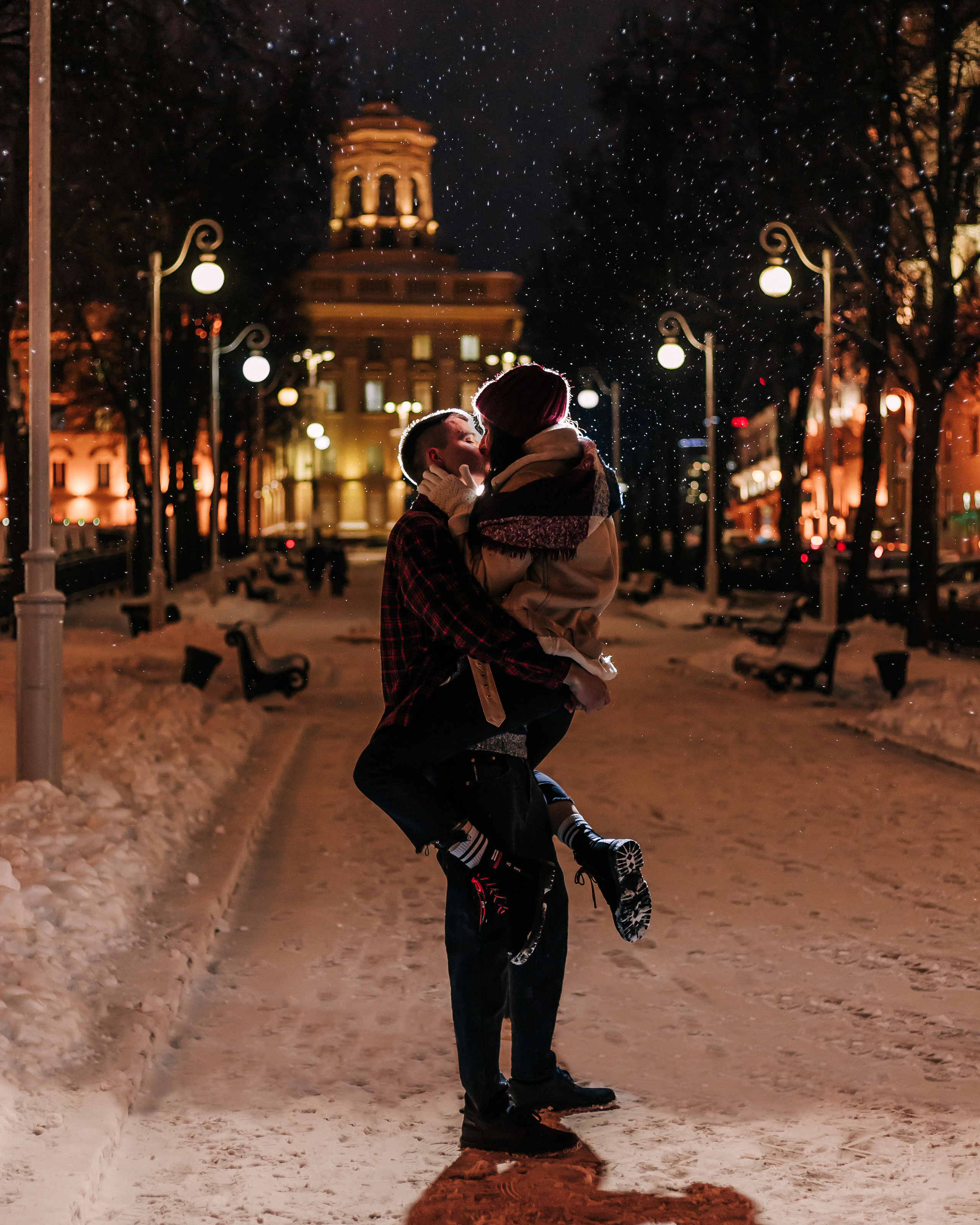 Evening walk with Vlad and Kristina.