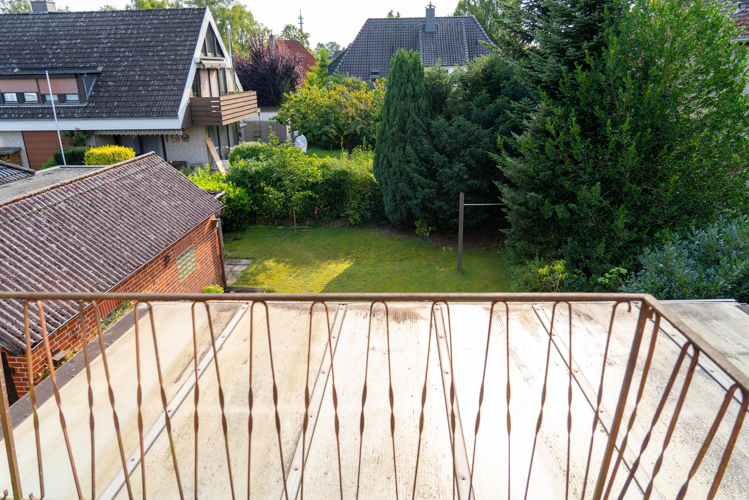 Ausblick Balkon Rotenburg Gartenblick Schlafzimmer Immobilienfotografie Niedersachsen