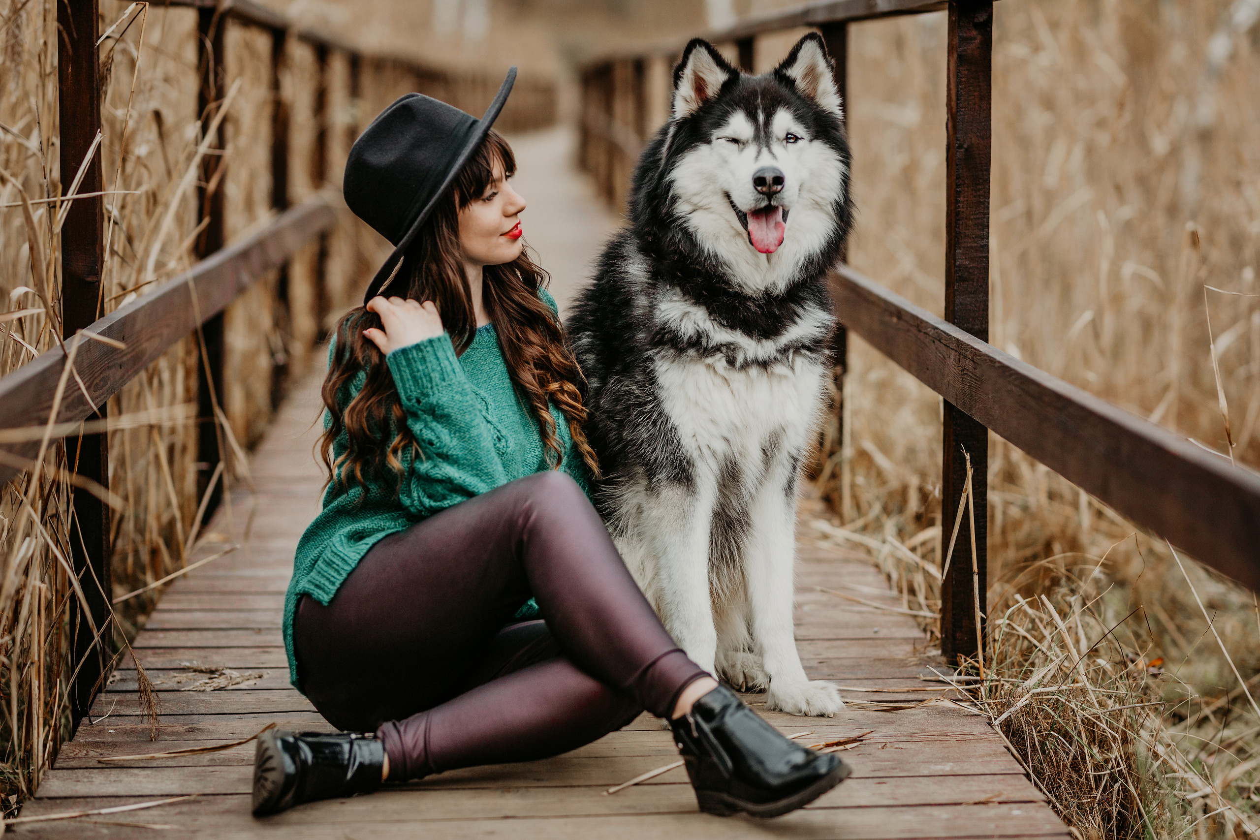 Даша и хаски Алекс