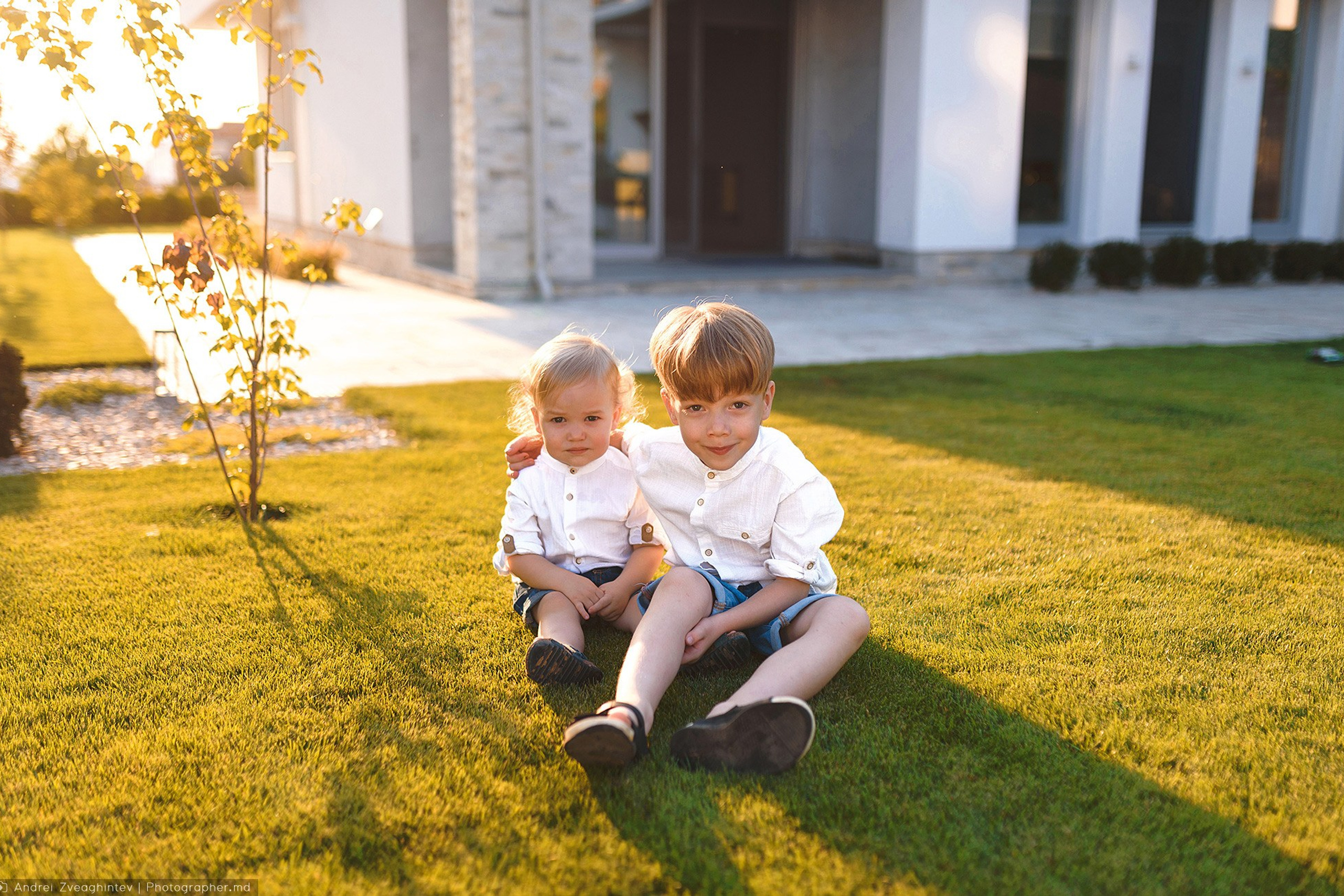 Family photo in garden