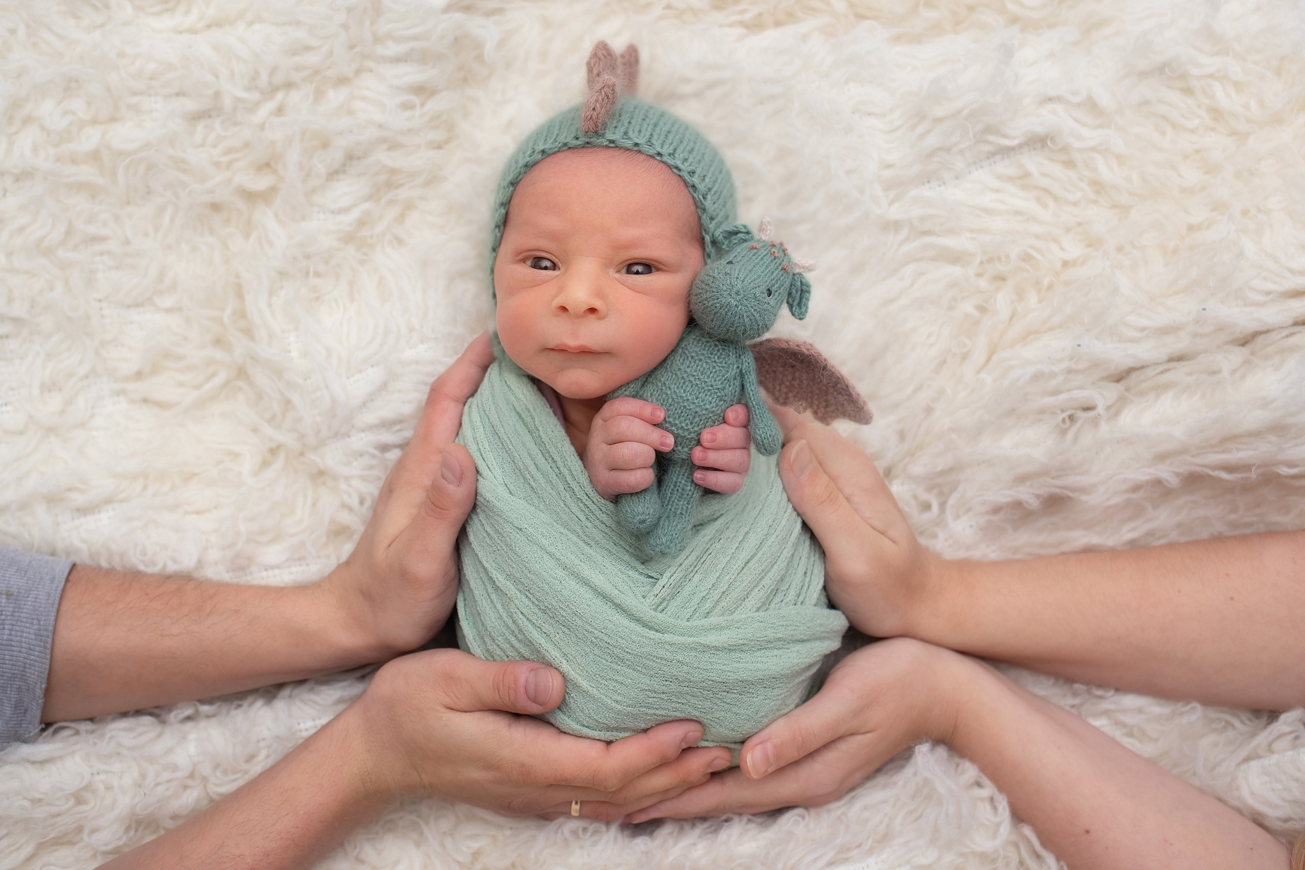 Newborn baby during a photoshoot