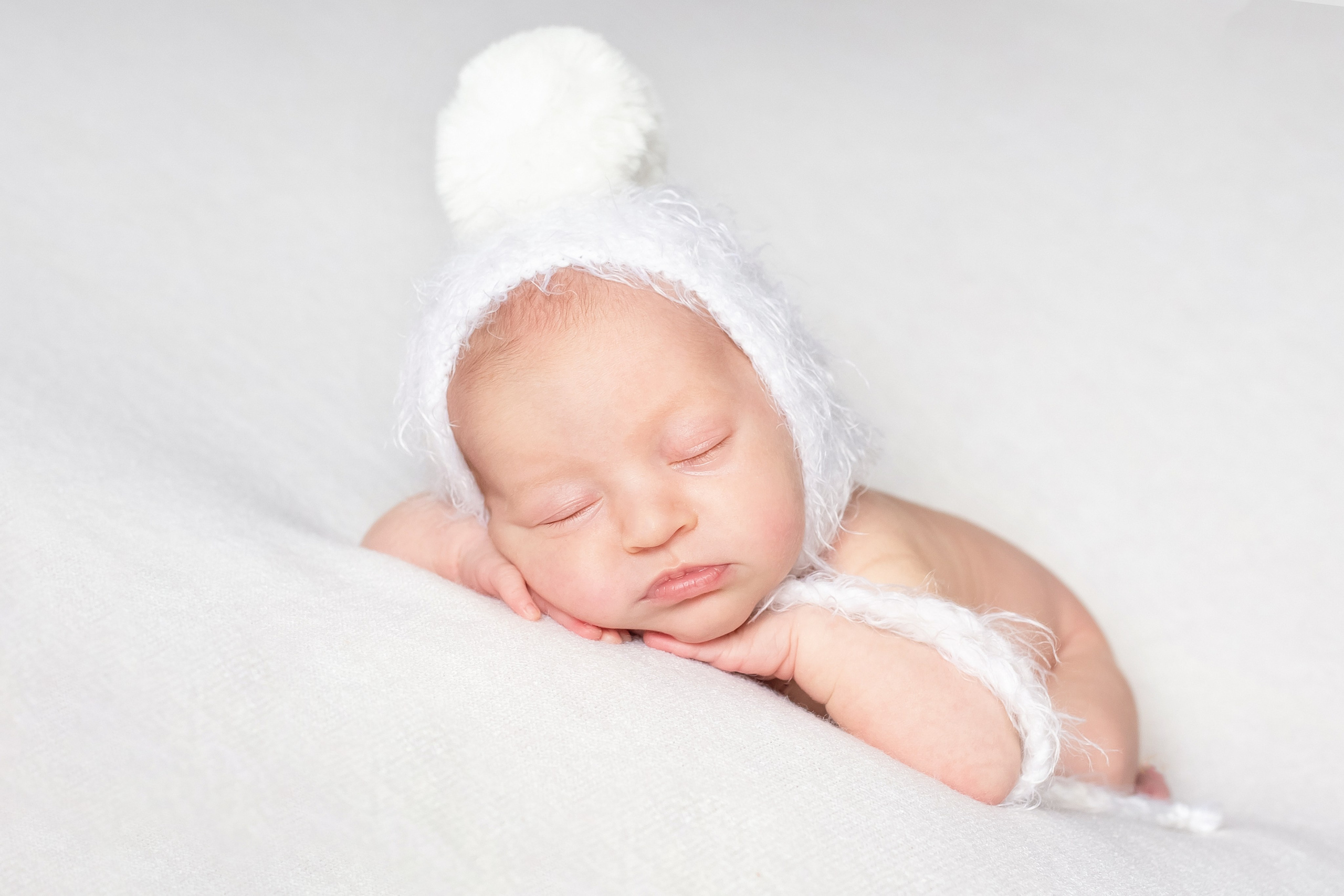 Close-up portrait of a newborn baby