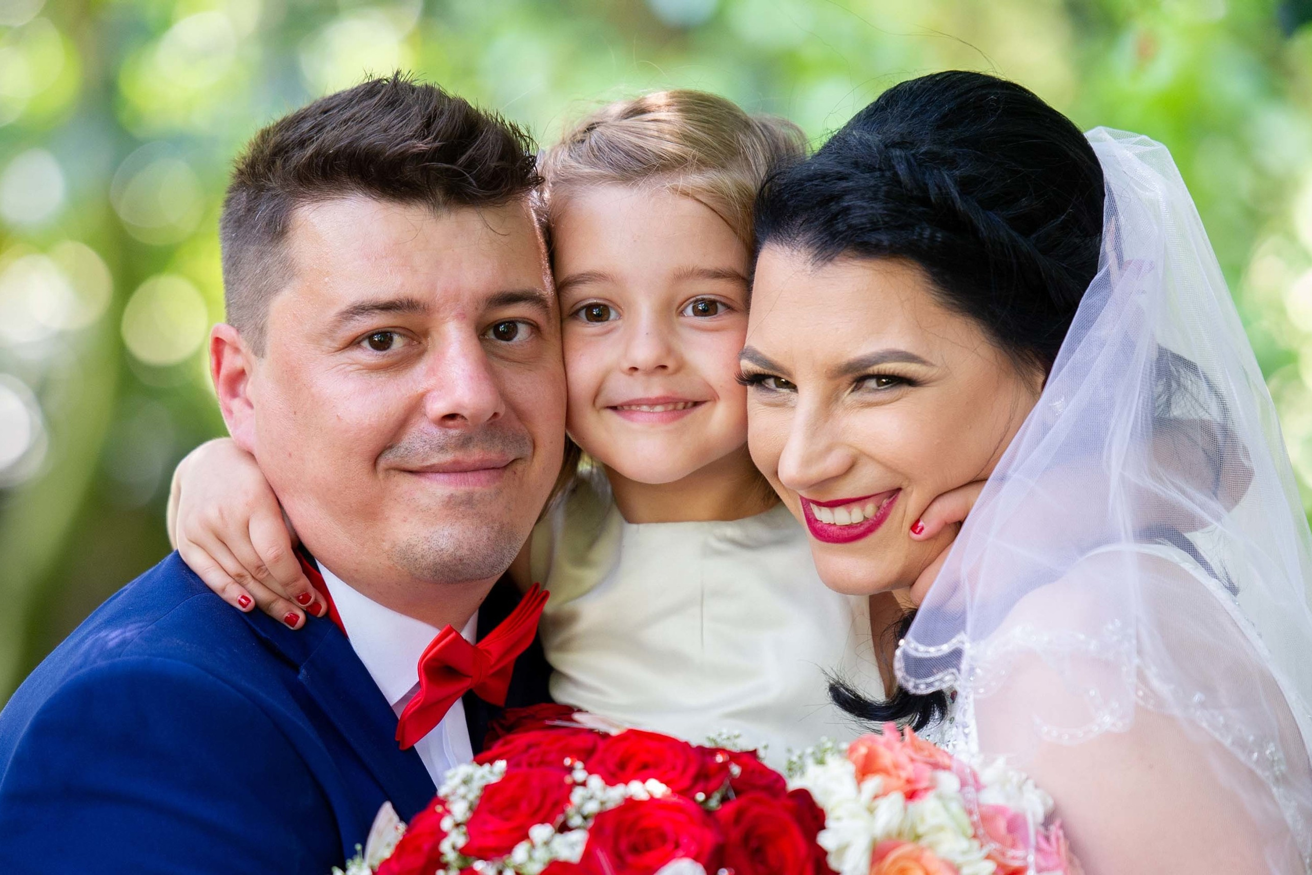 Wedding photographer Ilford UK wedding couple and daughter Nikon D850