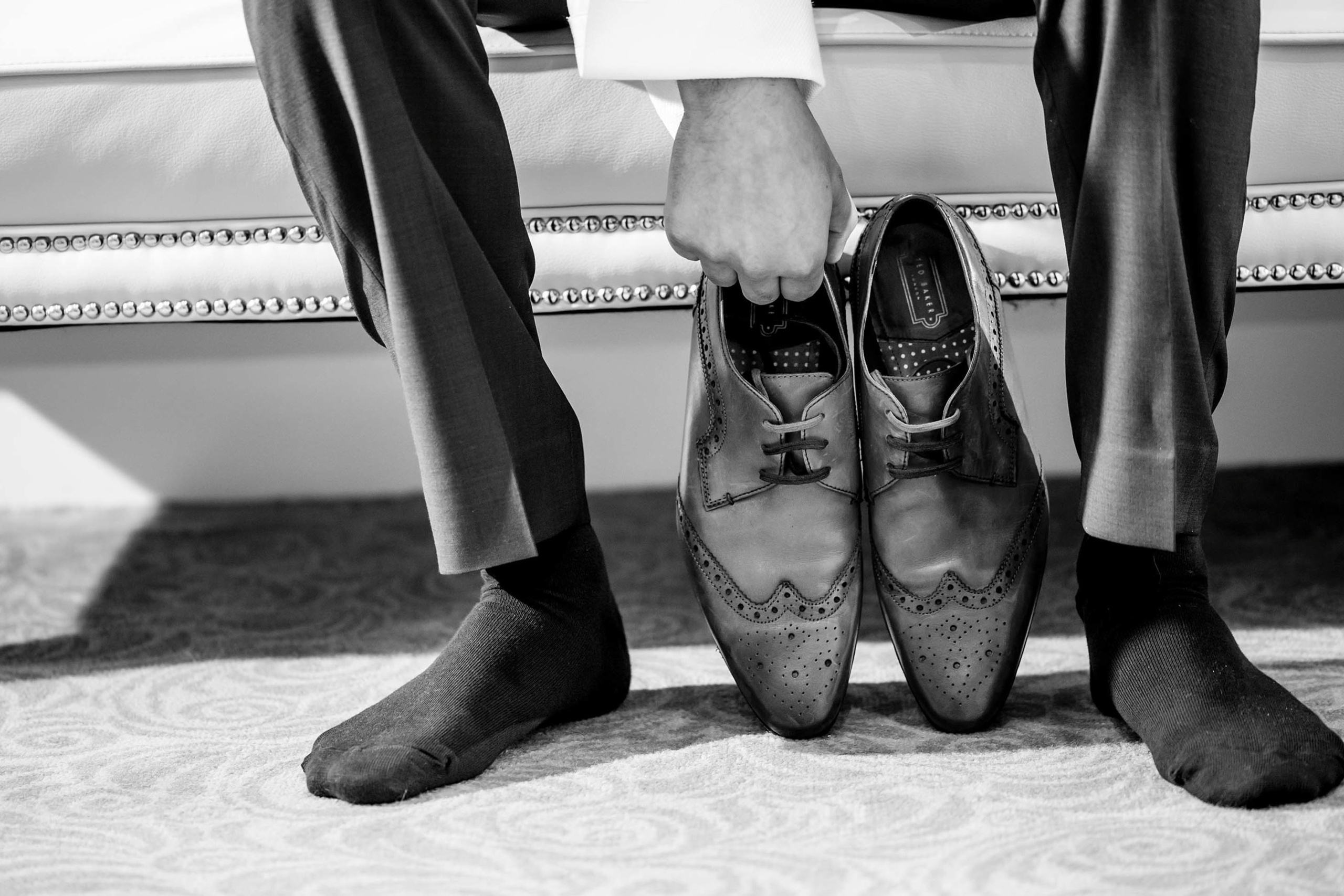 Wedding photographer Meridian Grand, London UK groom shoes Nikon D850