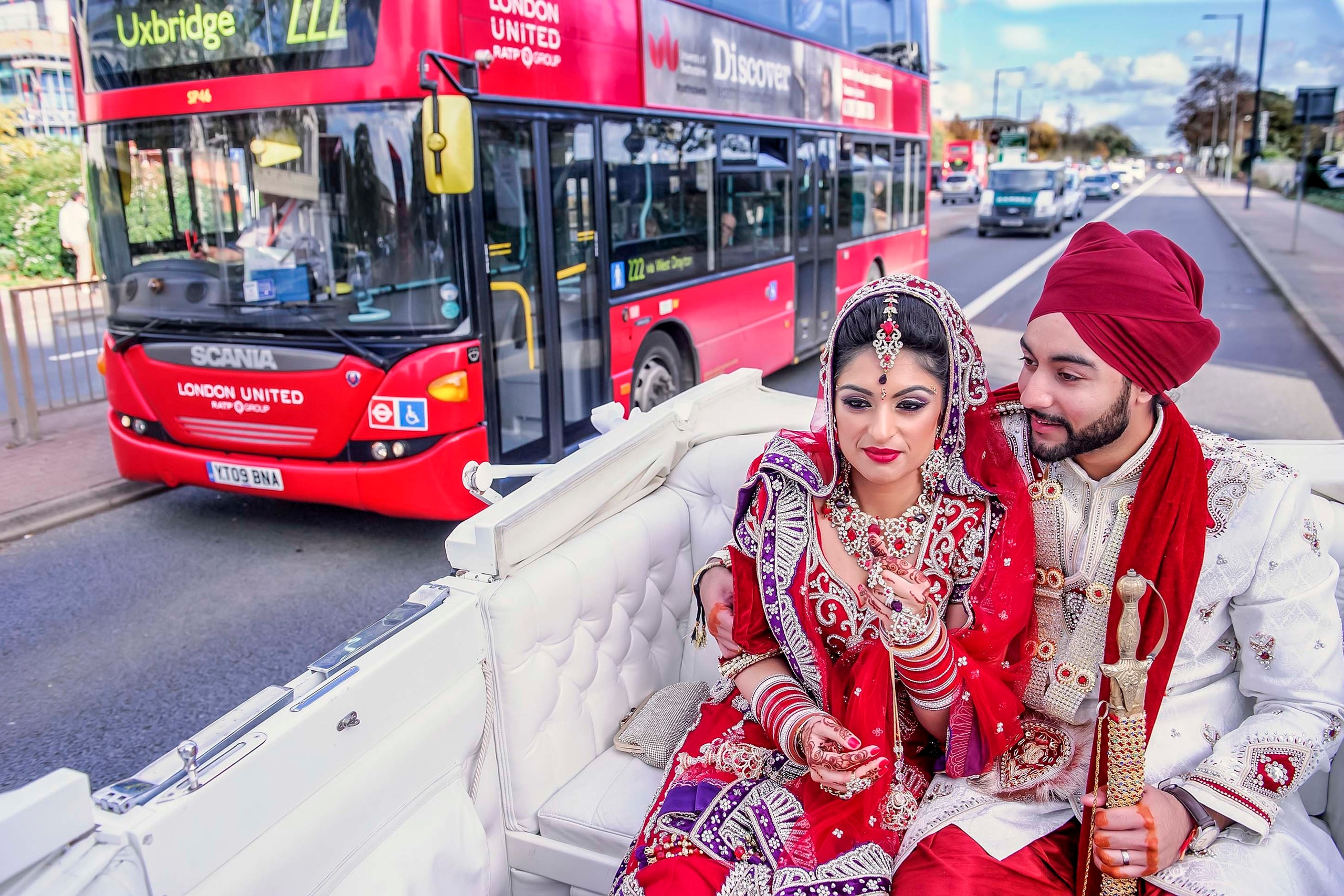 Wedding photography session Windsor Carriages, Hounslow UK. Wedding photographer Nikon D850 couple riding in carriage