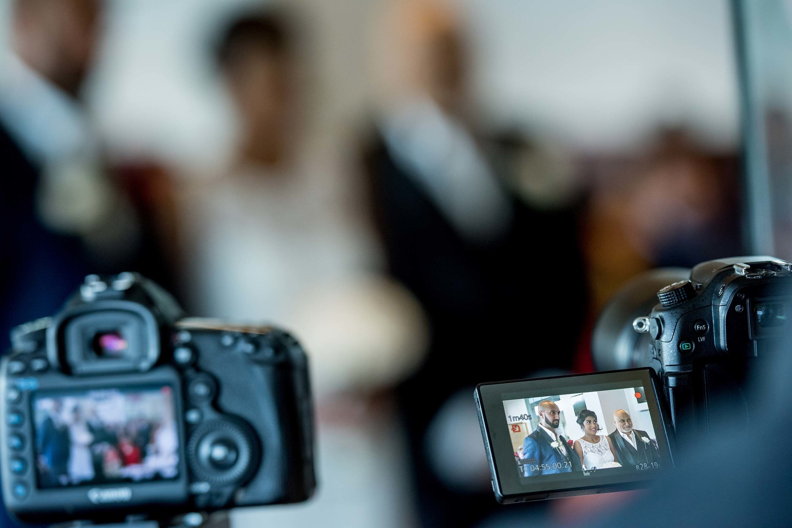 Wedding photographer Ascot Racecourse UK Nikon D850 Civil ceremony on camera displays