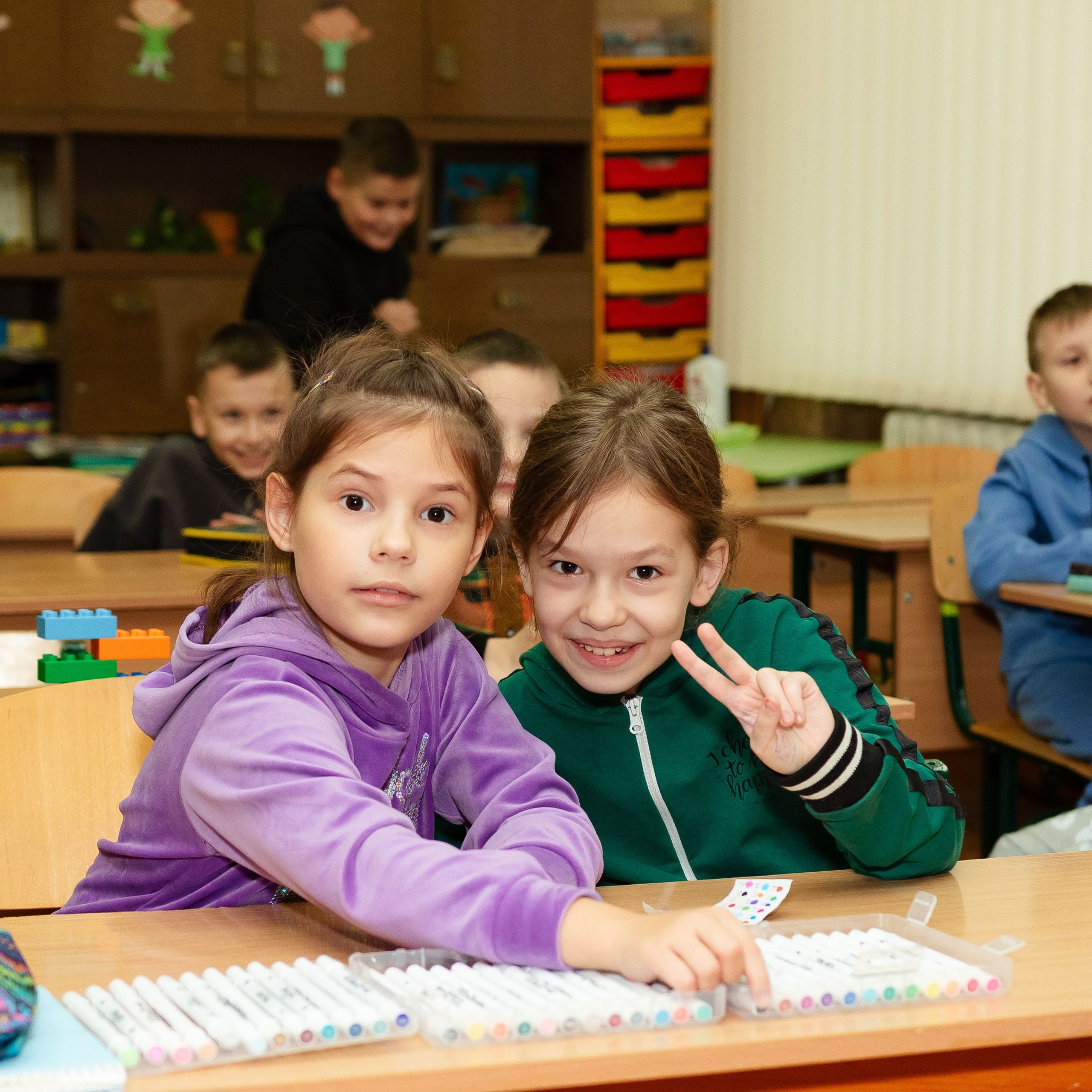 School reportage shooting indoors