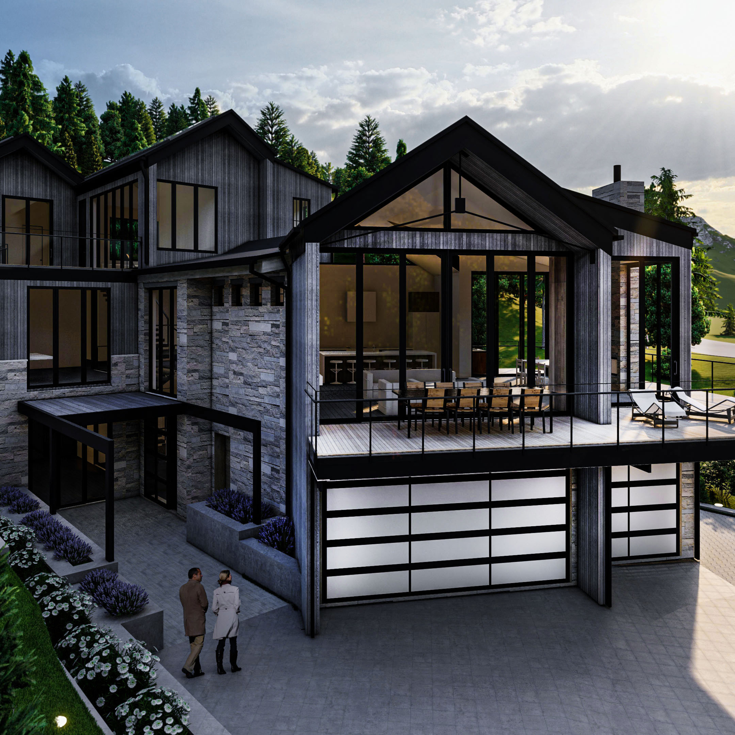 Hollos Custom Home. Perry Ridge Project. Exterior. DESIGN DRAFT 3D