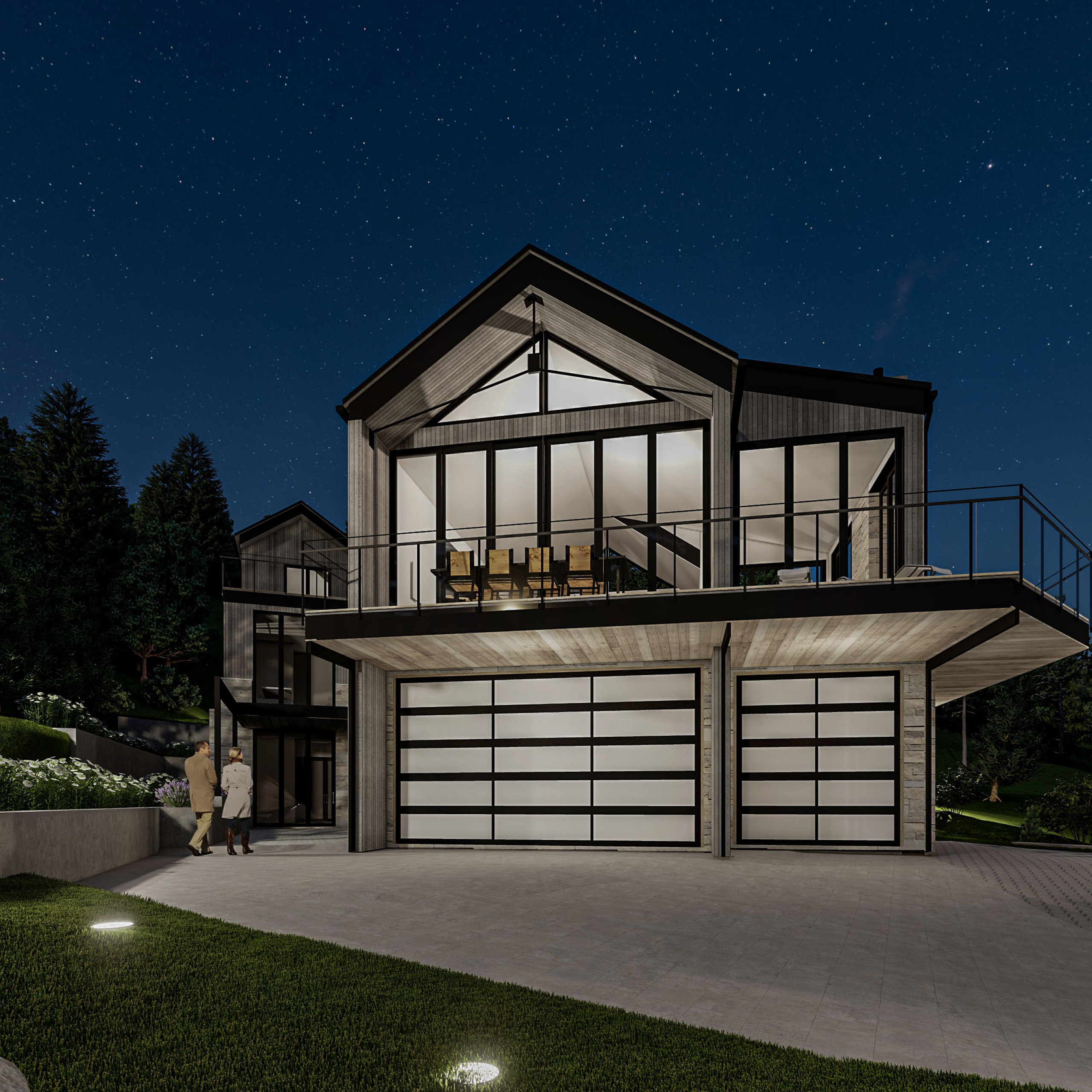Hollos Custom Home. Perry Ridge Project. Exterior. DESIGN DRAFT 3D
