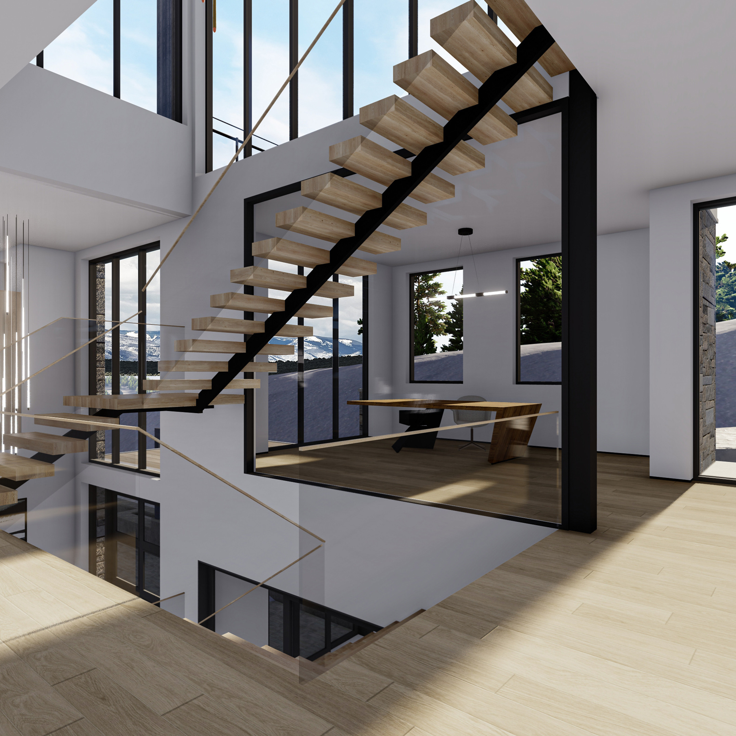 Hollos Custom Home. Perry Ridge Project. Interior. DESIGN DRAFT 3D