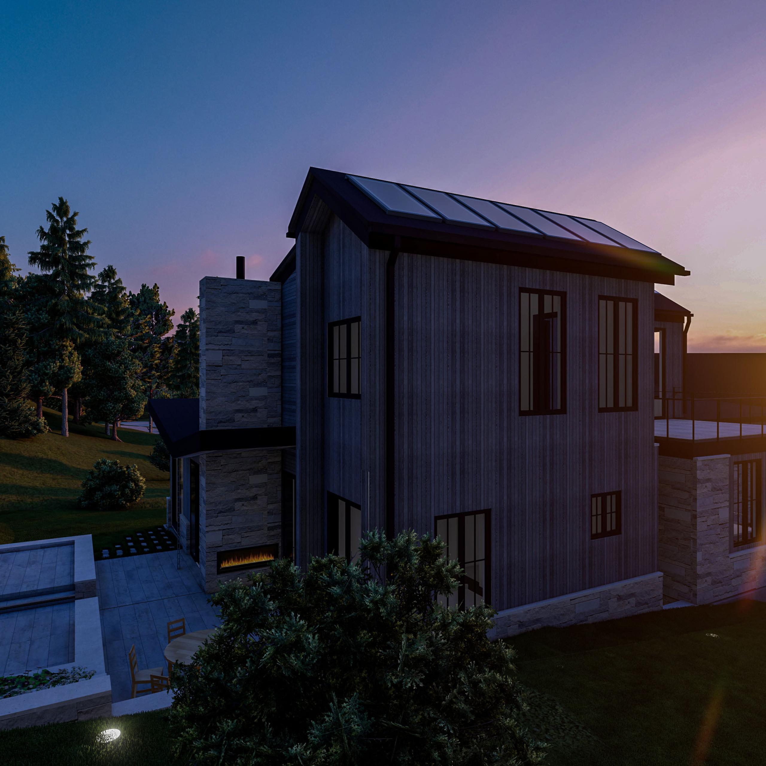 Hollos Custom Home. Perry Ridge Project. Exterior. DESIGN DRAFT 3D