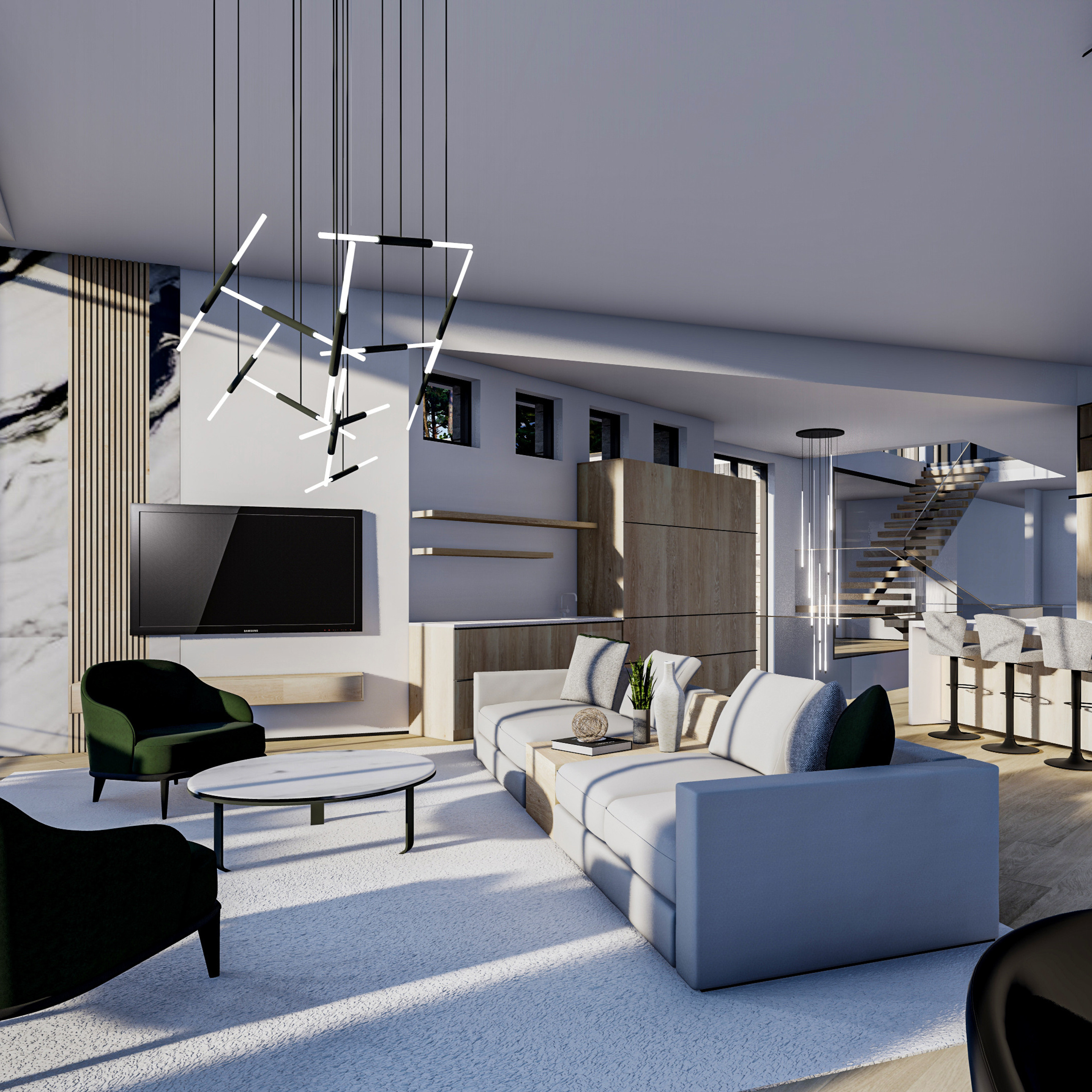 Hollos Custom Home. Perry Ridge Project. Interior. DESIGN DRAFT 3D