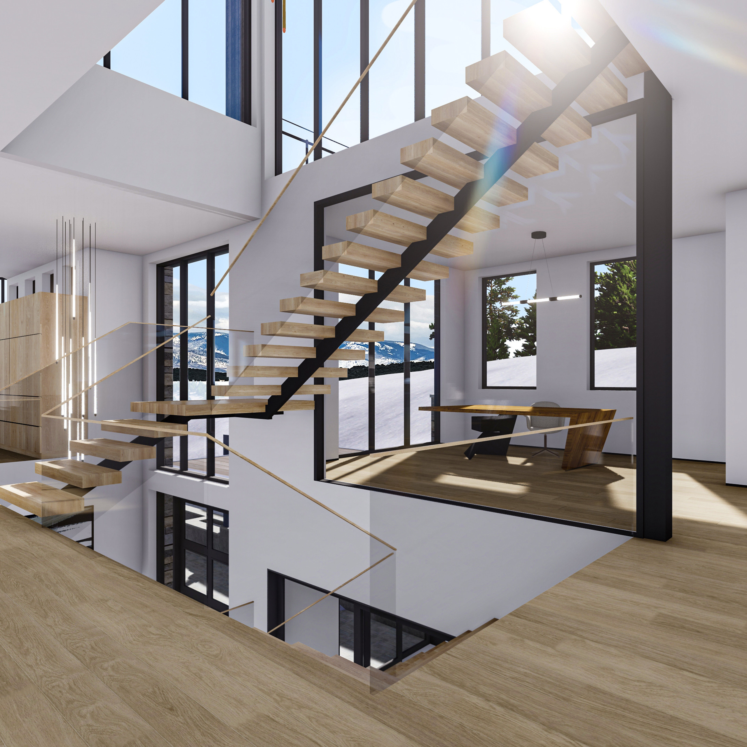 Hollos Custom Home. Perry Ridge Project. Interior. DESIGN DRAFT 3D