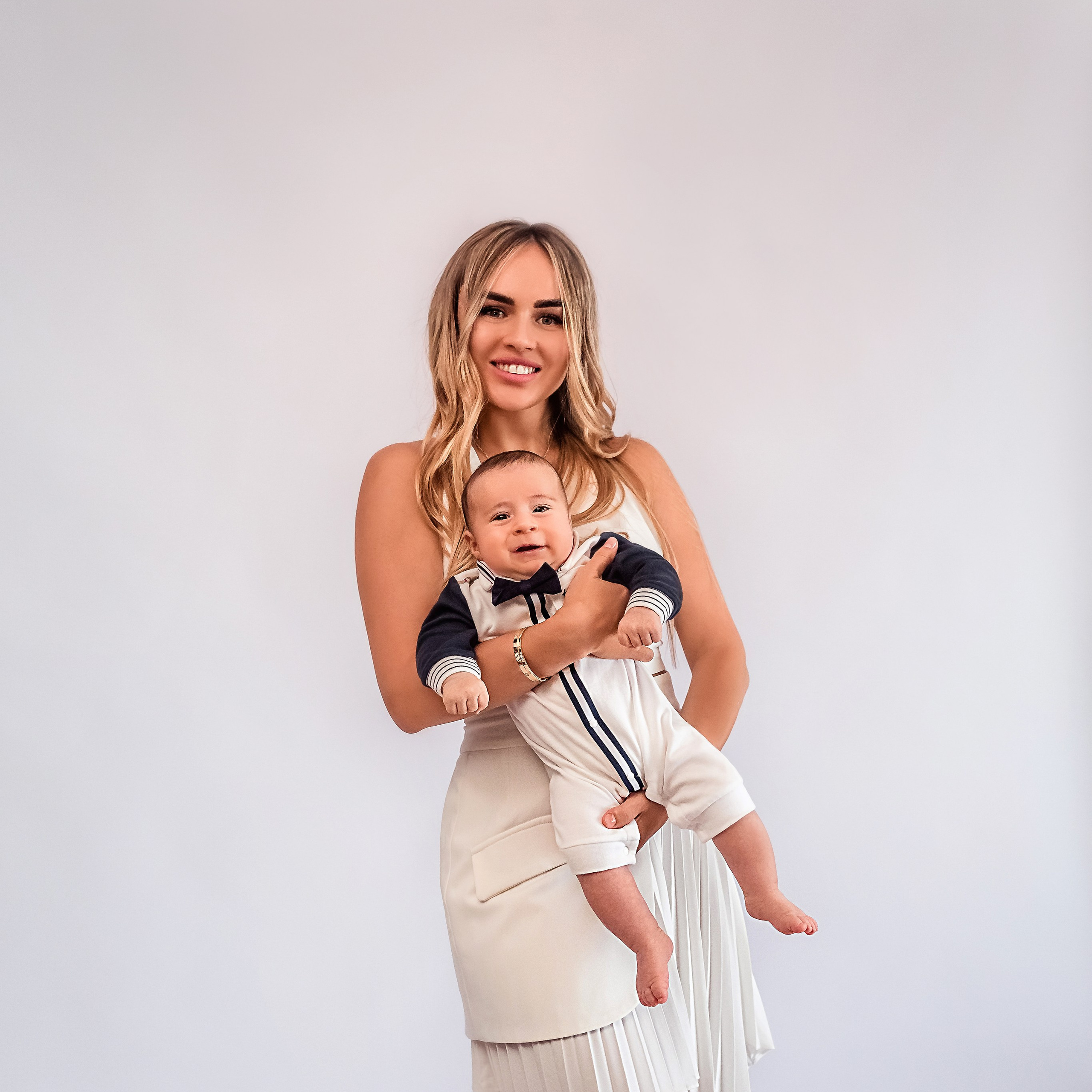 Photo session with three-month-old baby