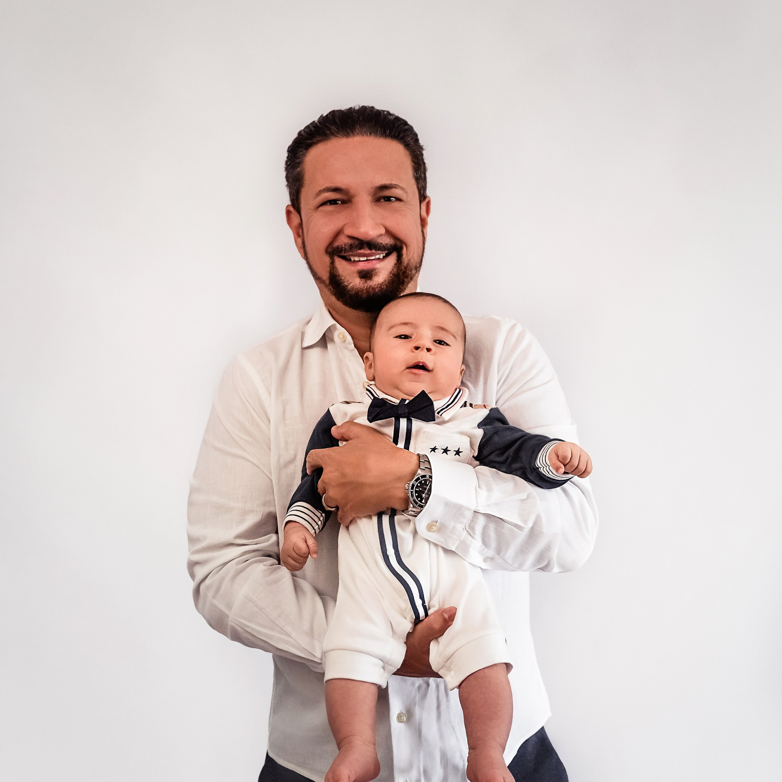 Photo session with three-month-old baby