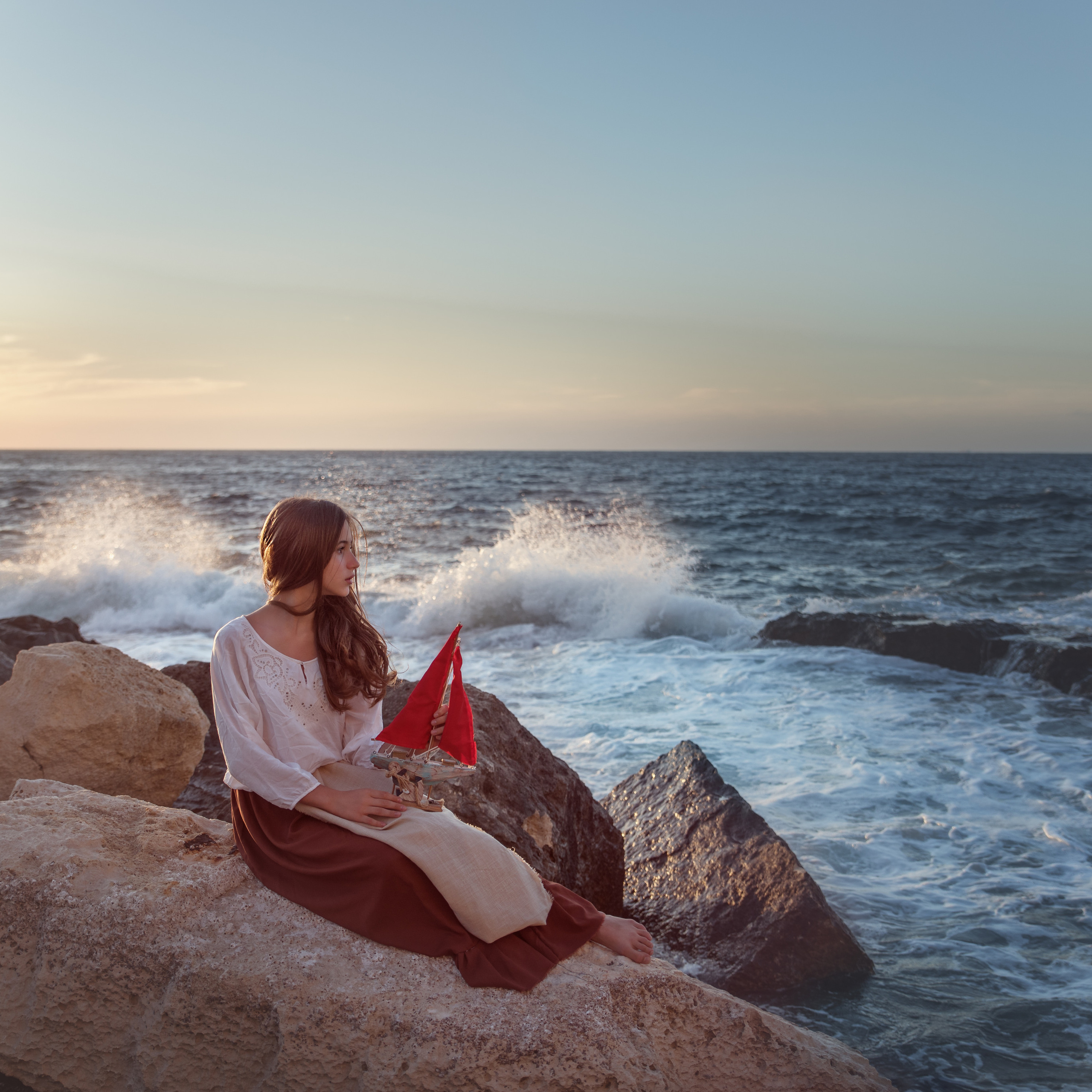 Waiting for her captain