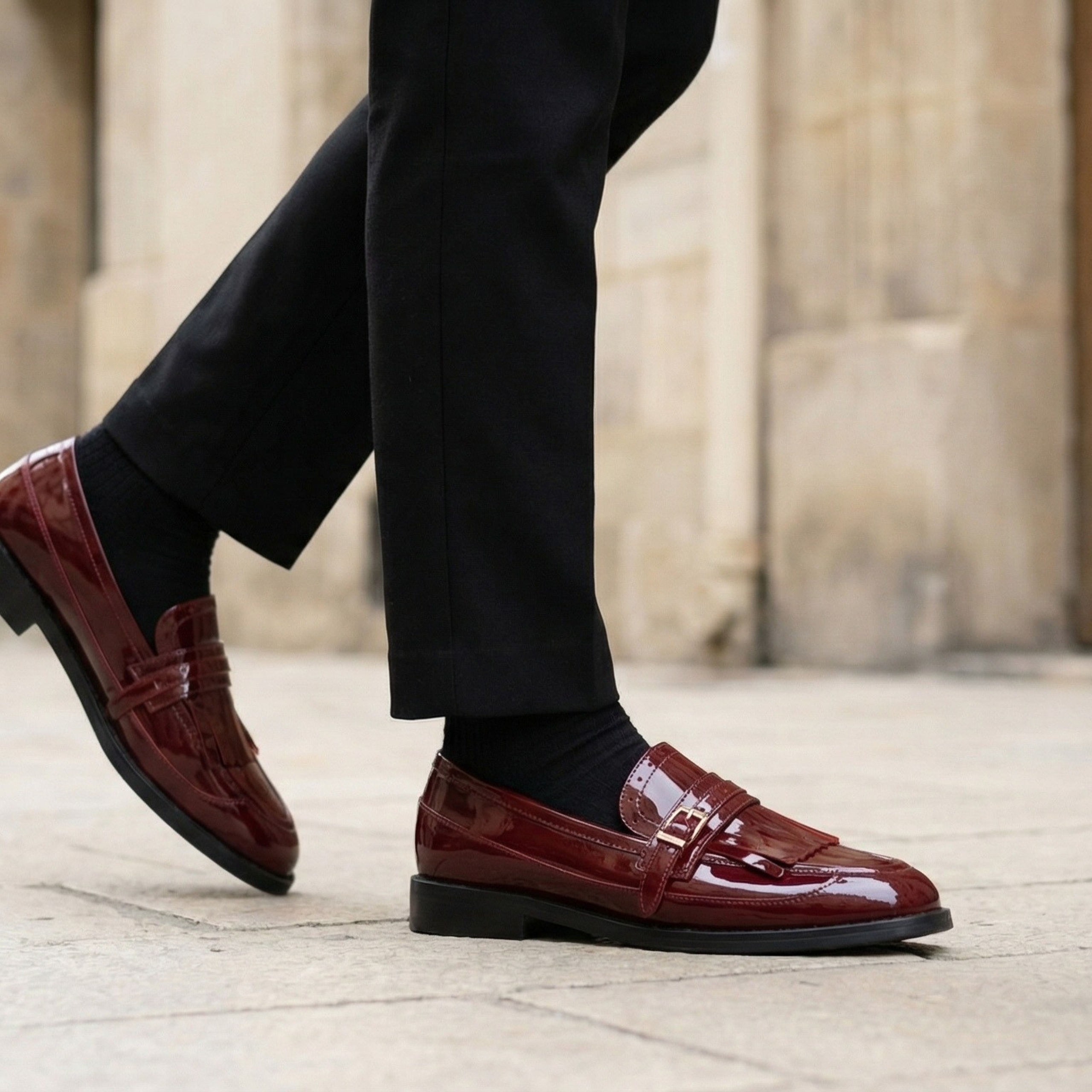 Burgundy Patent Loafers