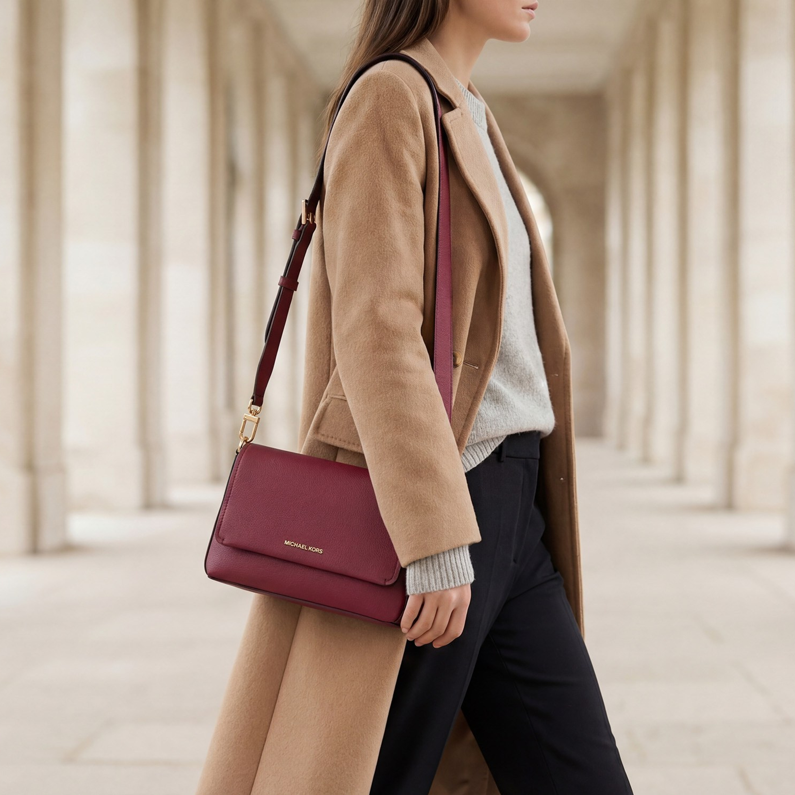 Burgundy Leather Crossbody Bag