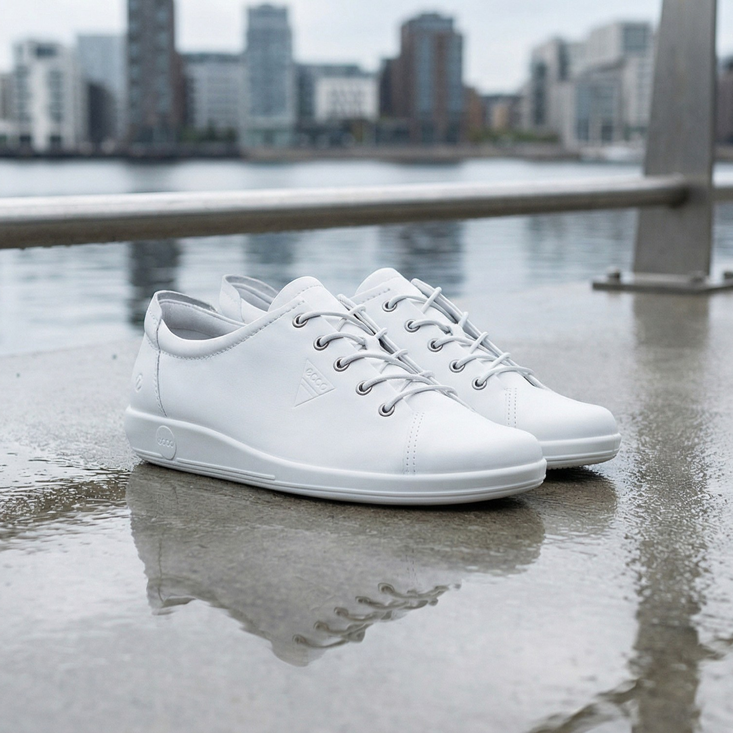 White Minimal Leather Sneakers