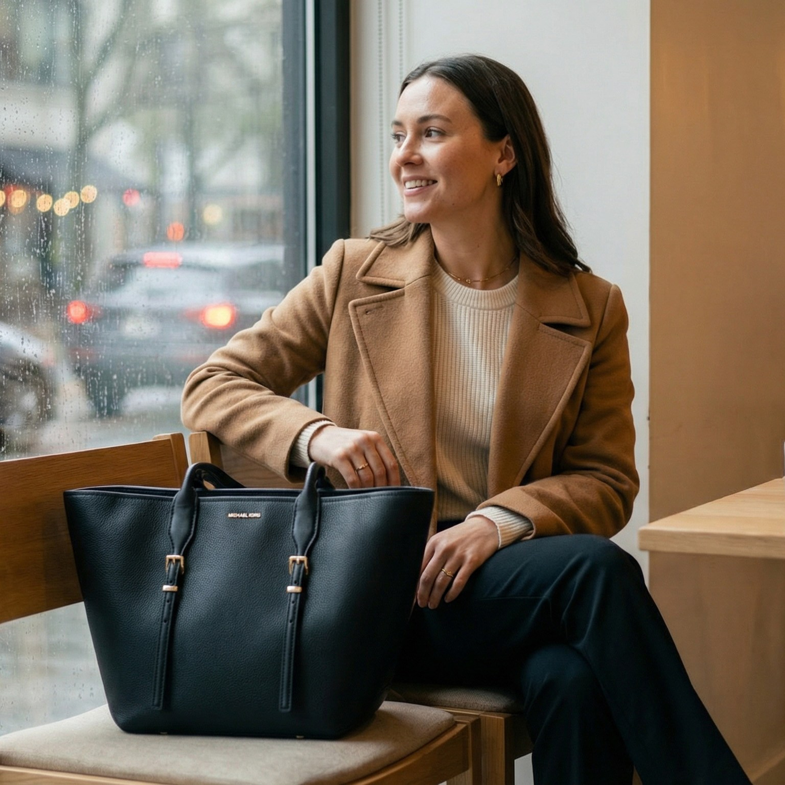 Black Leather Tote Bag