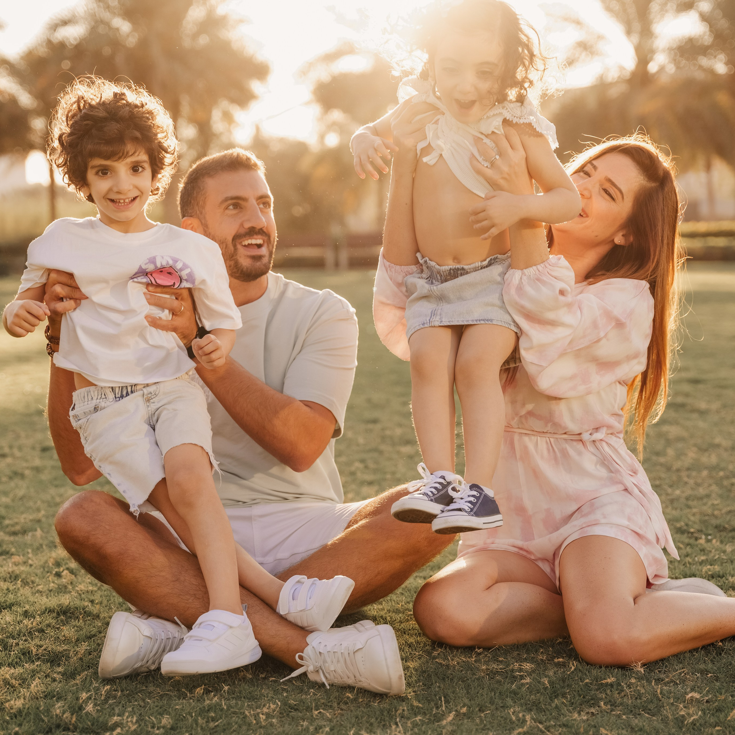 Family fun and play in the park