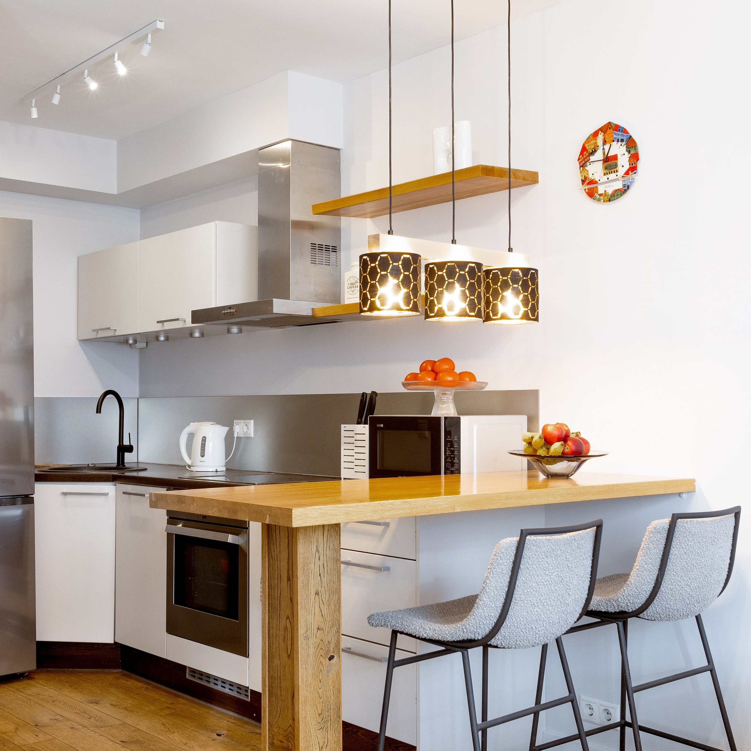 Modern open-plan kitchen and living room interior